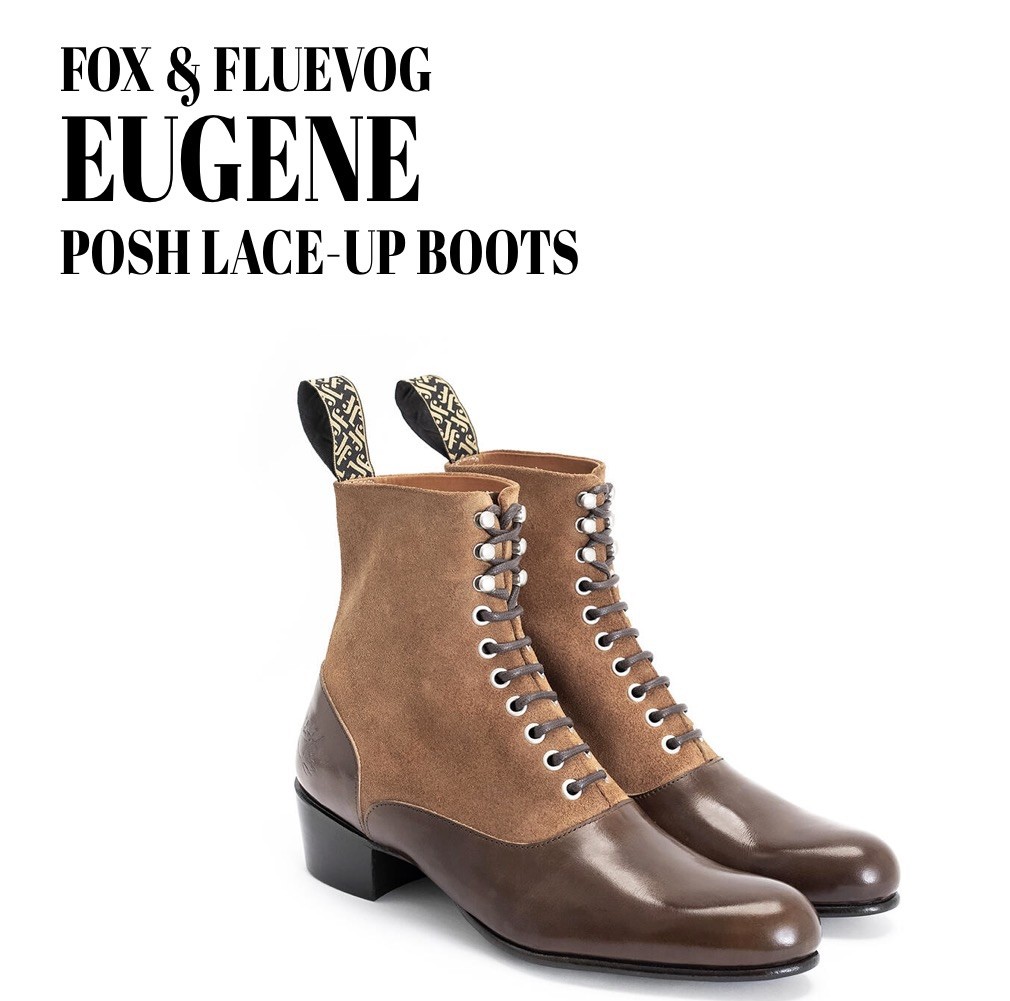 Fluevog EXCELLENT Fox & Fluevog Eugene posh leather/suede lace-up boot -W10/M8