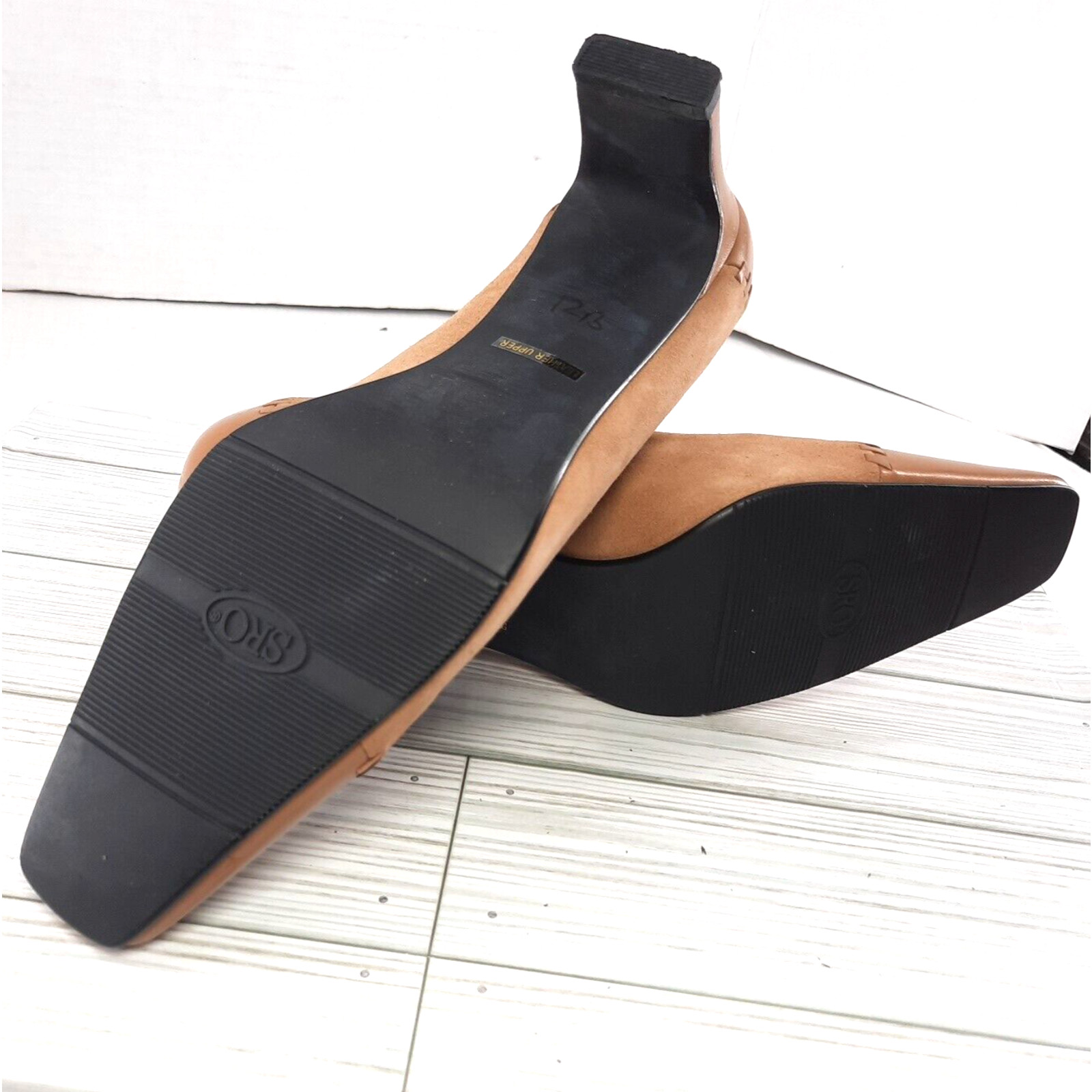 Vintage SRO Leather Suede Pageant Block Kitten Heel Pumps Size 7.5M Brown 2.5 in