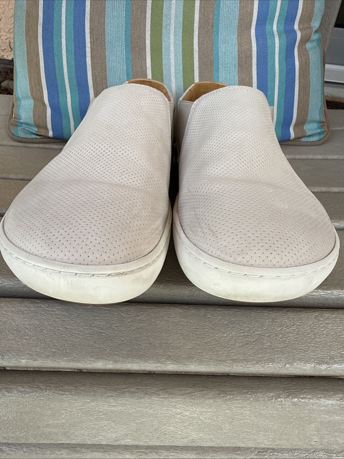 EUC Birkenstock Barrie Tan San Nubuk Leather slip on Loafer Sneaker EU 39 R US 8