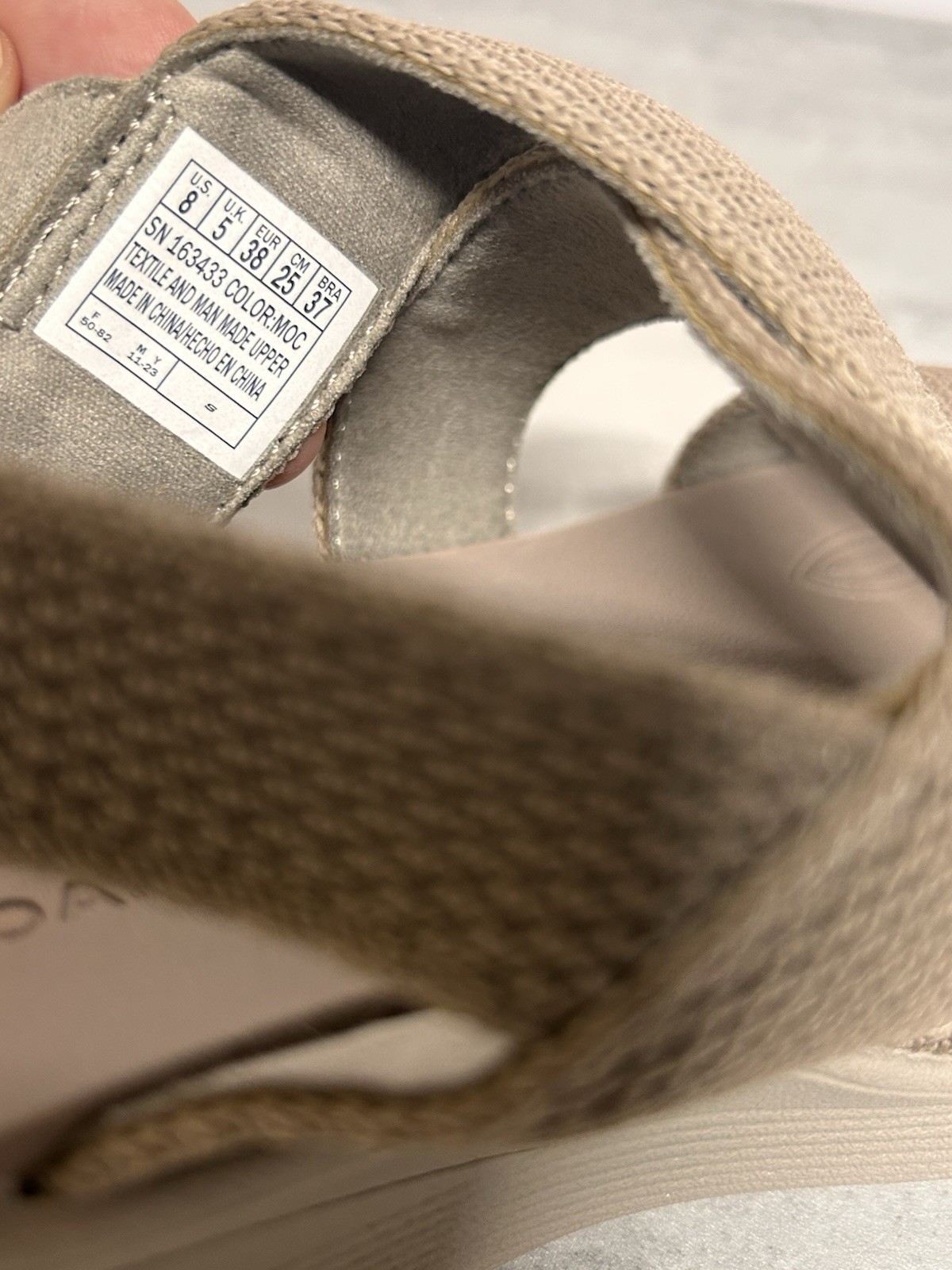 Skechers Luxe Foam Pier Lite Owl Wedge Sandals Mocha Sling Back Size 8 Women