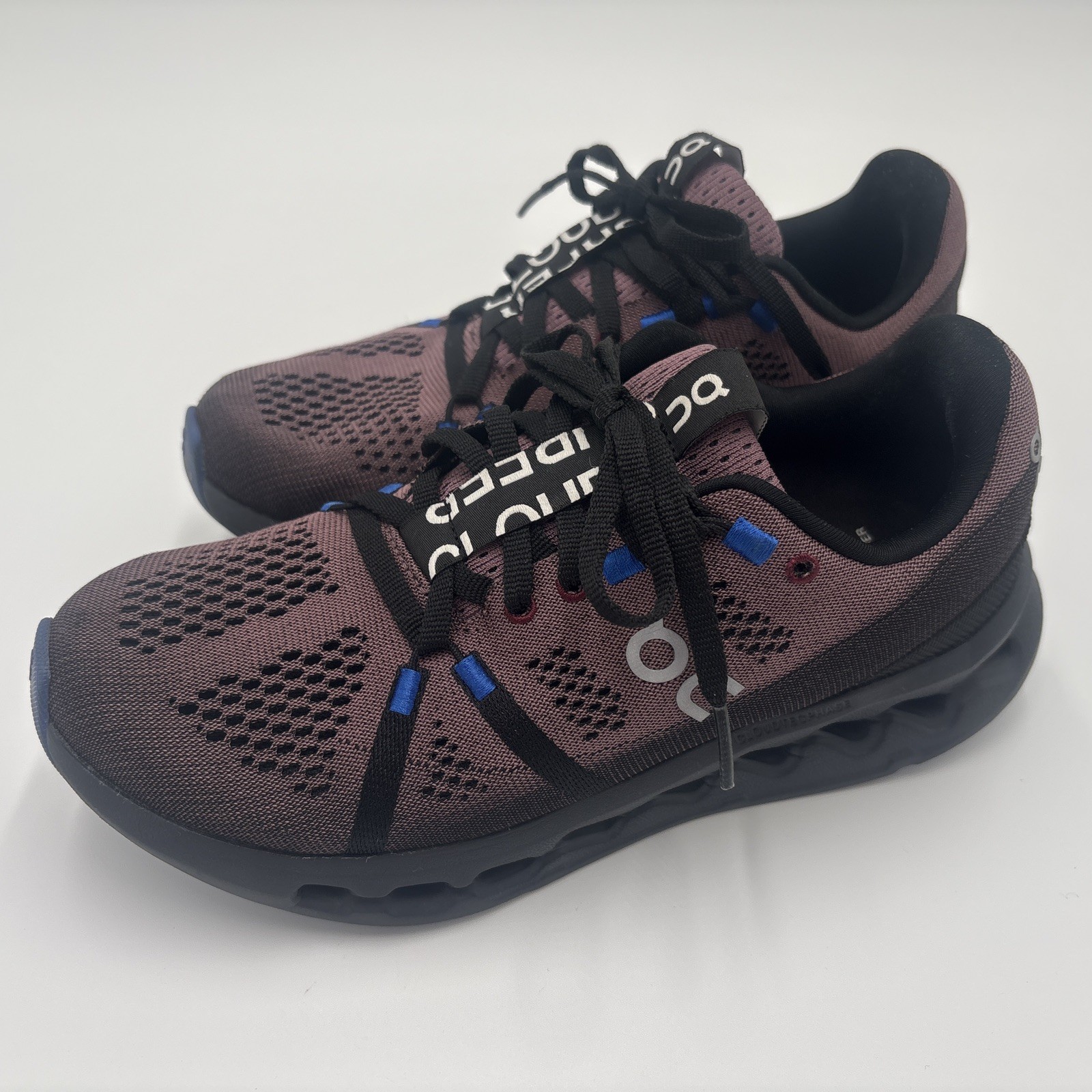 On Cloud Cloud Surfer Black Cobalt Blue Womens Size 7 Shoe Cloudtec Phase CLEAN