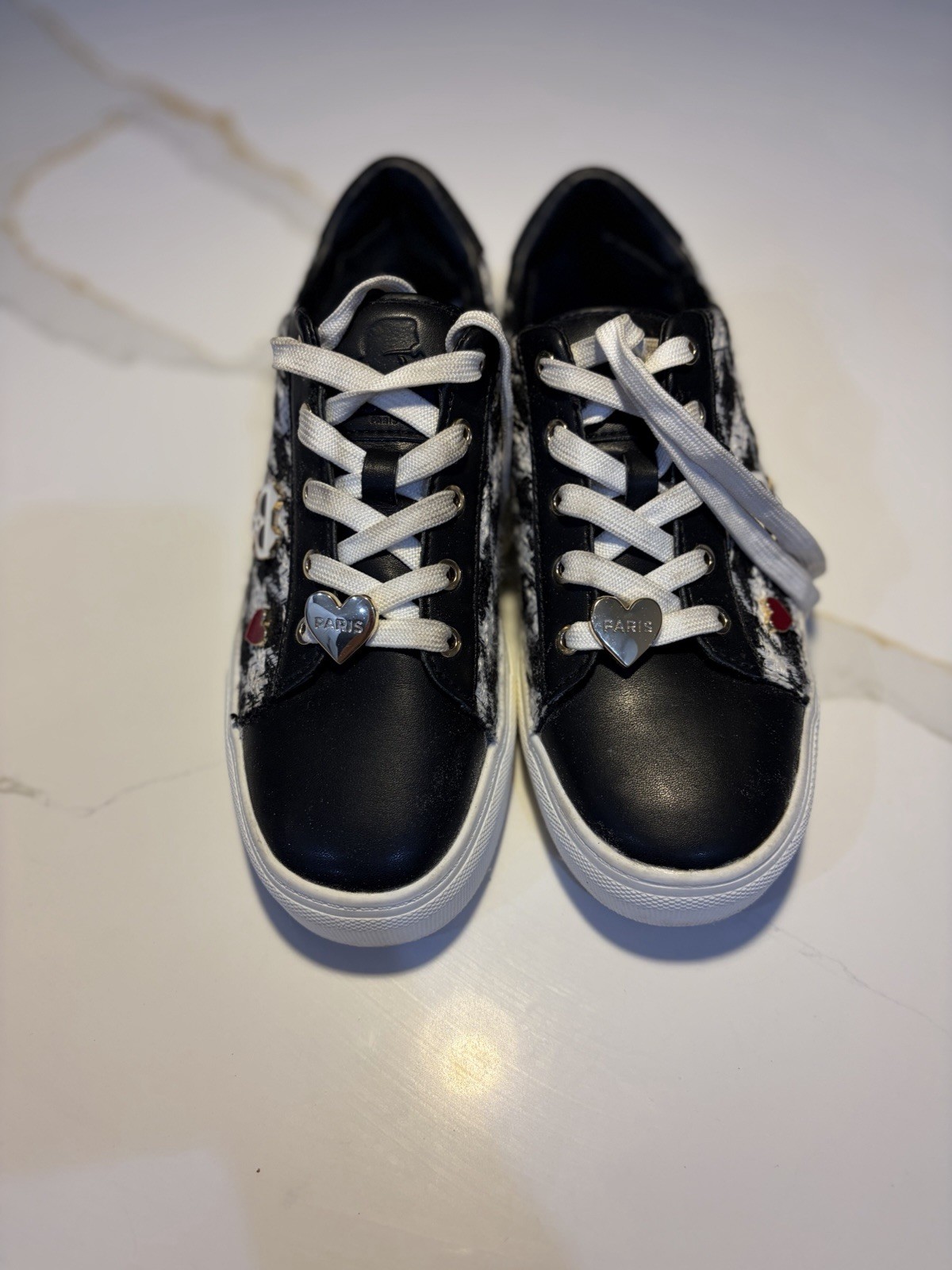 Karl Lagerfeld Paris Cambie Women’s Tweed Platform Sneaker Size 6M