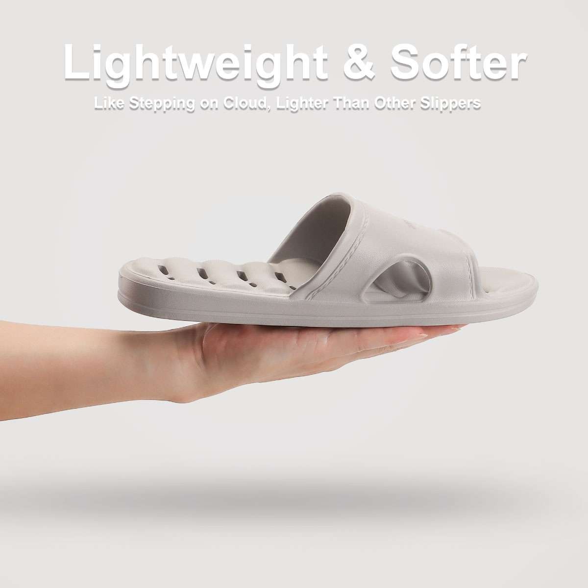 Non-slip Shower Slippers Quick Drying Drainage Hole Open Toe Bathroom Slides