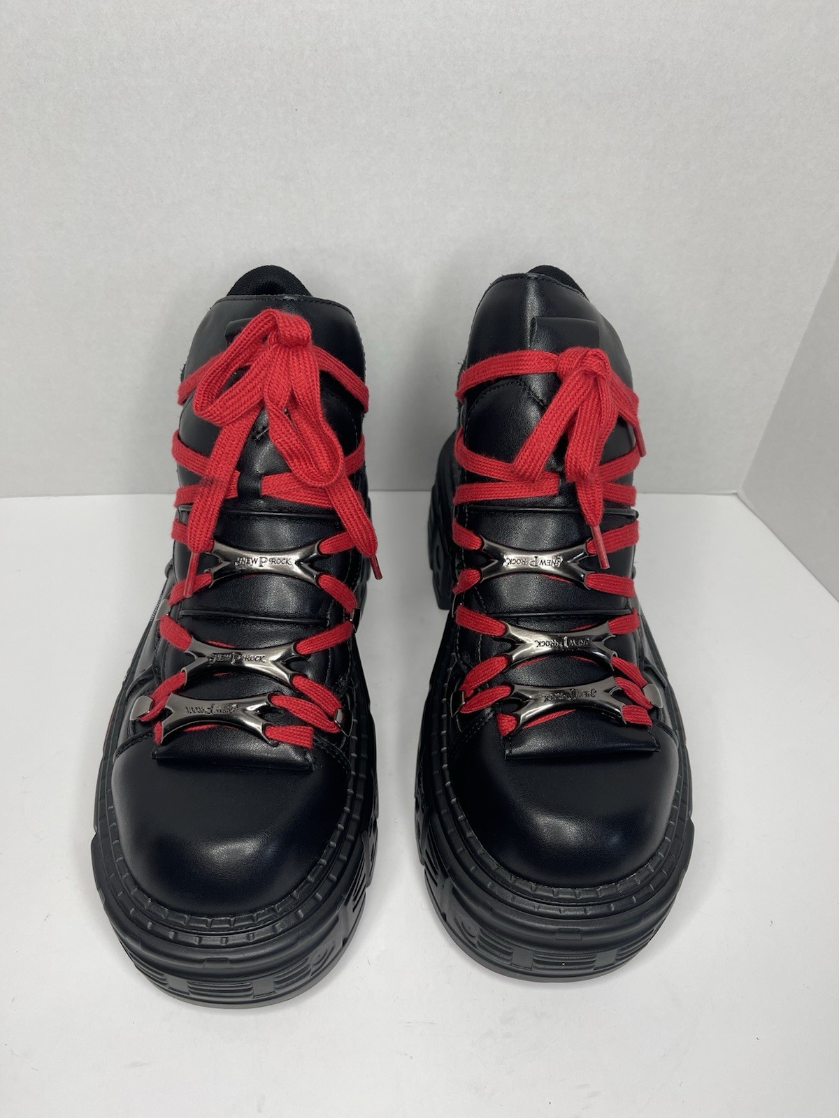 Punk Y2K Graffiti Platform Ankle Boots – Black/Red –Rock Gothic| EUR 44/ US 10