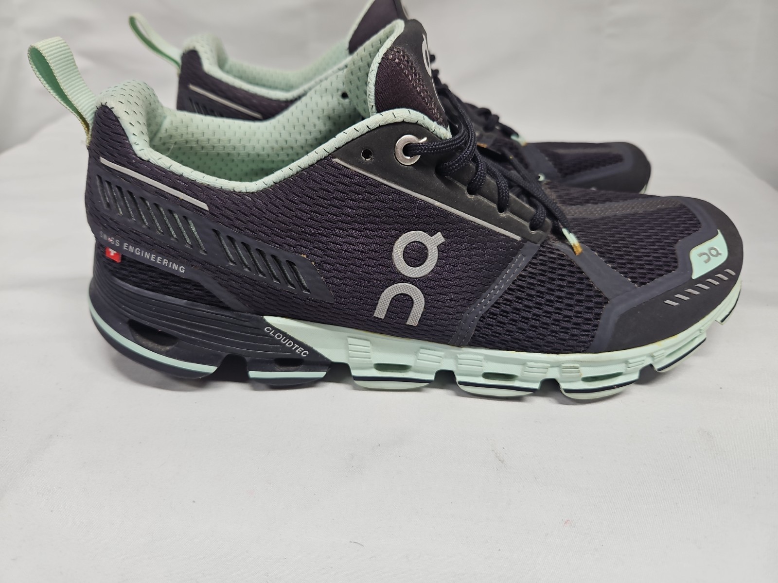 On Cloud Cloudflyer Womens Size 8.5 Black Blue Teal Running Shoes Cloudtec GUC