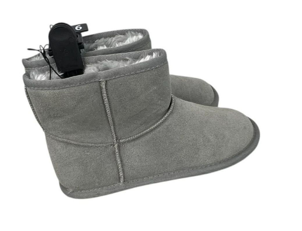 Time and Tru Gray Suede Leather Synthetic Fur Lined Women’s Size 6 Boot NWT
