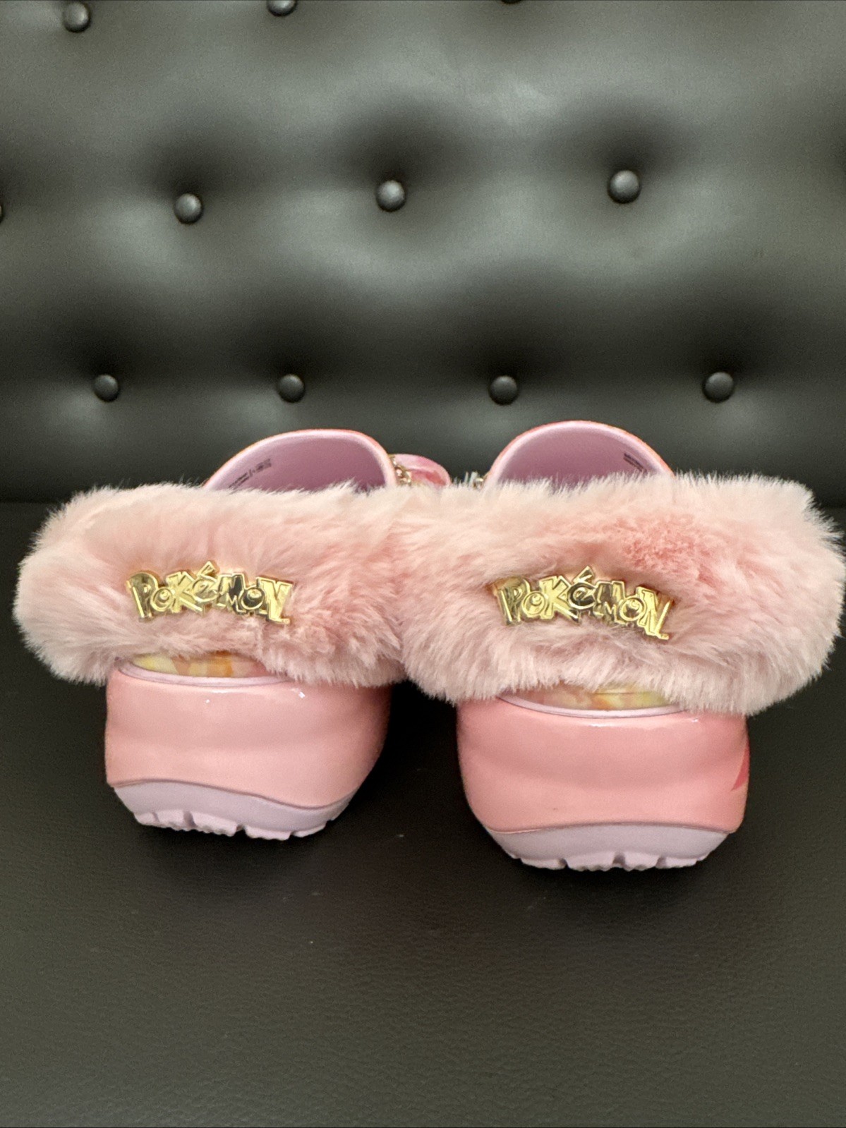 NEW Crocs Pokemon Eevee Classic Platform Clogs Womens Size 7 Pink Multi Fur