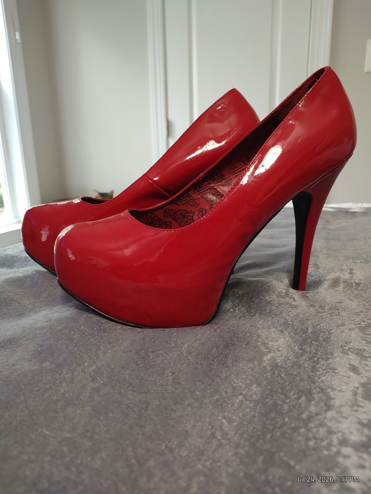 womens shoes pumps Hot patent leather sexy 5inch heel size 16