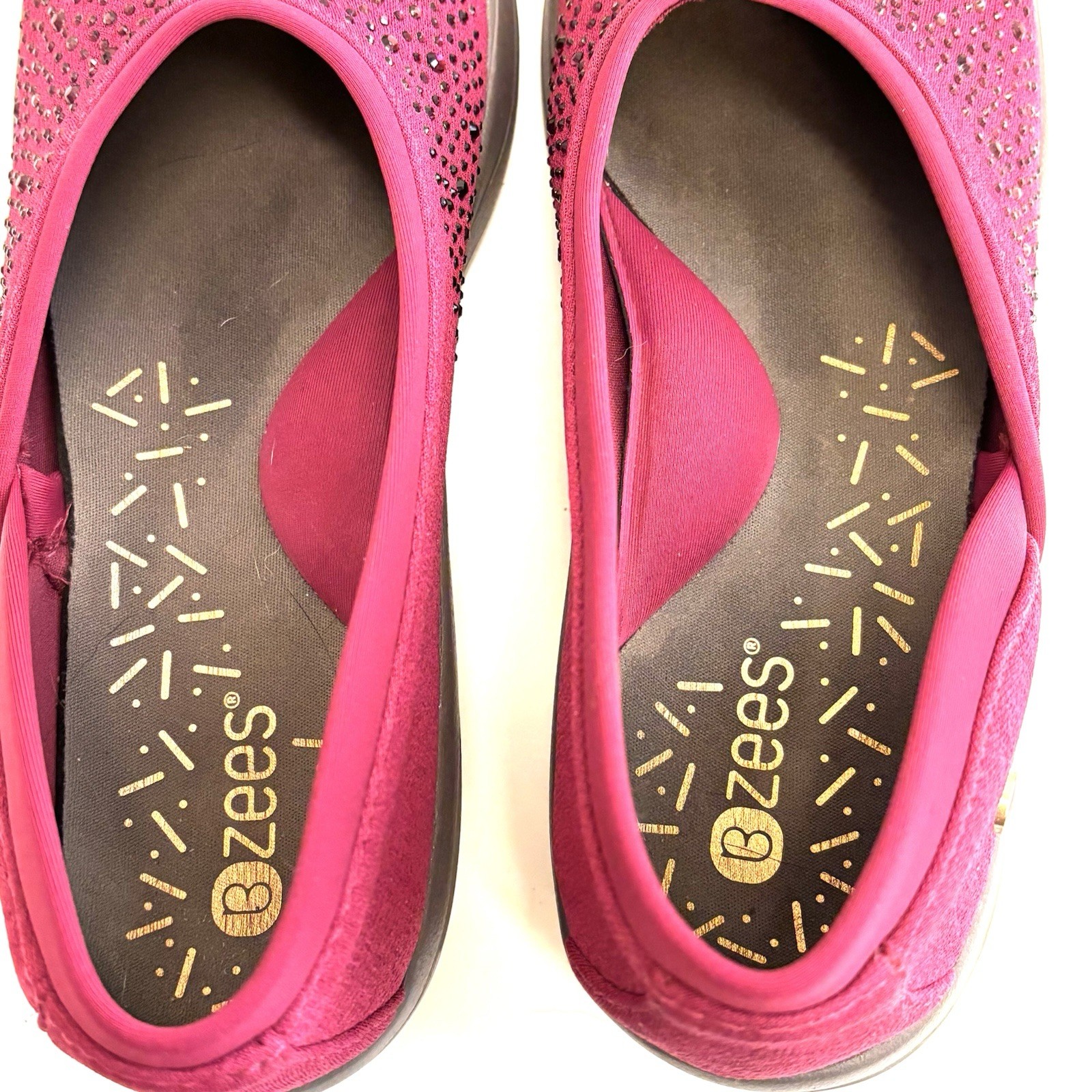 Bzees Fusion Washable Slip On Stretchy Shoes Cranberry Red Women’s 7.5M