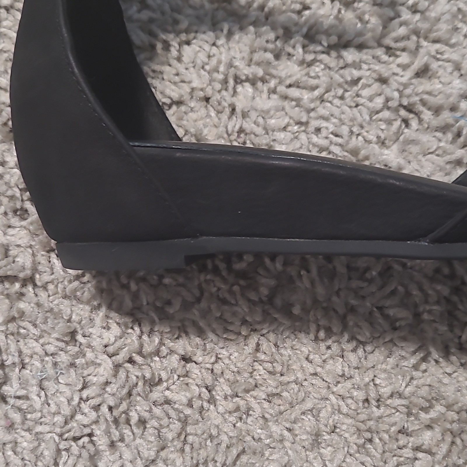 Eileen Fisher Women’s Black Leather Pointed Toe Zip Ankle Strap Pumps 7.5
