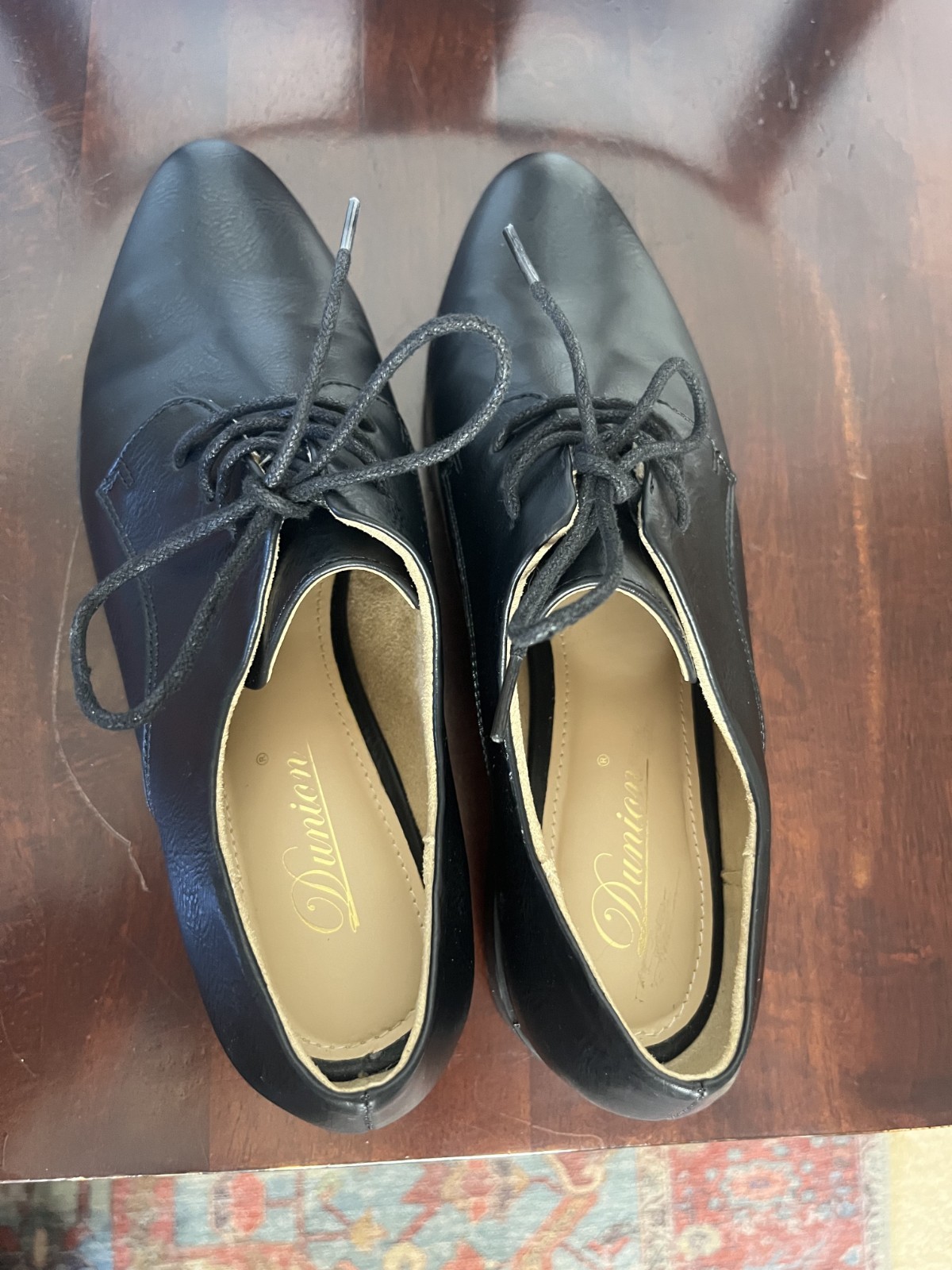 Bonita Womens Comfortable Brogue Low Heel Casual Oxford Daily Shoe Black Size 8
