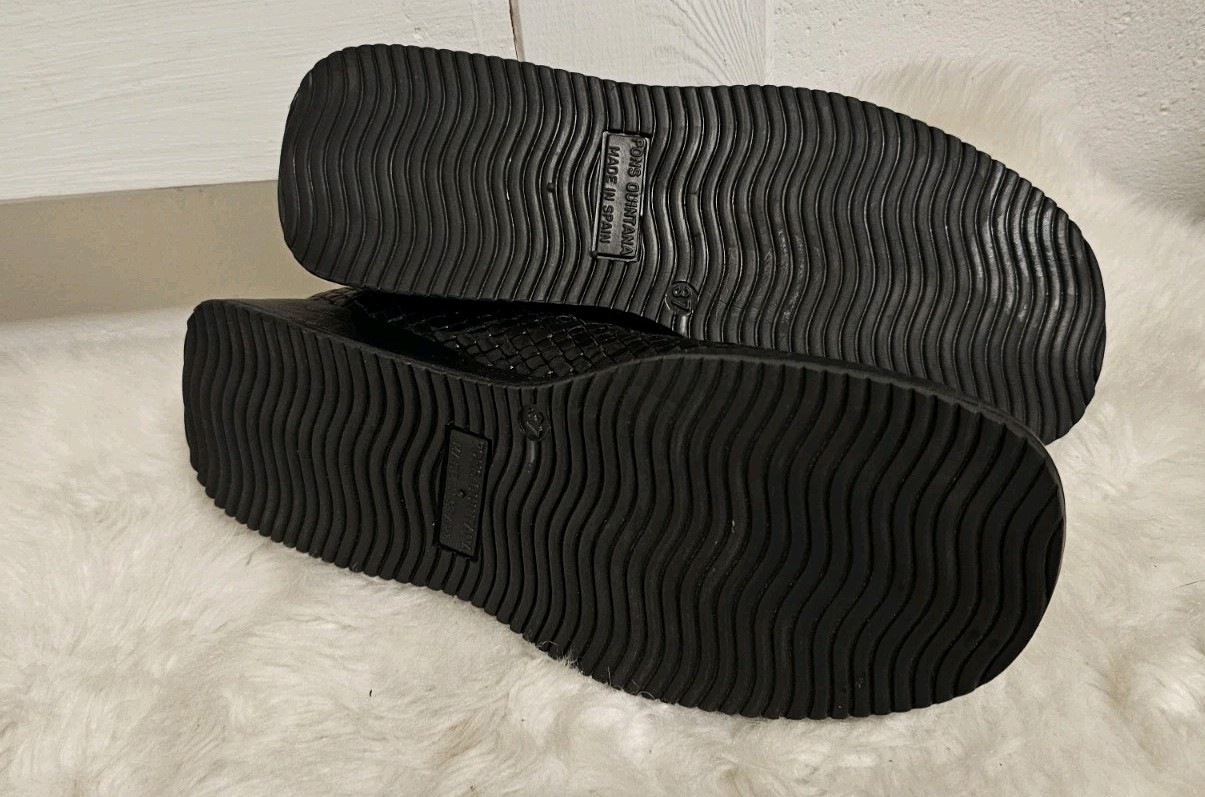 Pons Quintana Sabot size 37 genuine leather sandals Nero handmade new unworn