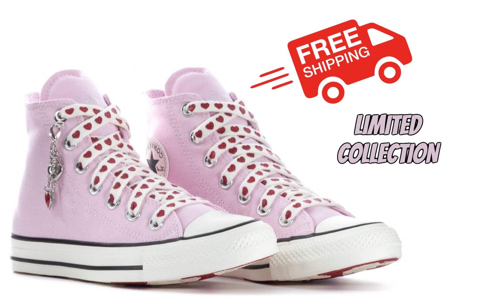 Converse Women’s Chuck Taylor All Star Pink High-Top Valentine’s Day Sneakers Wo