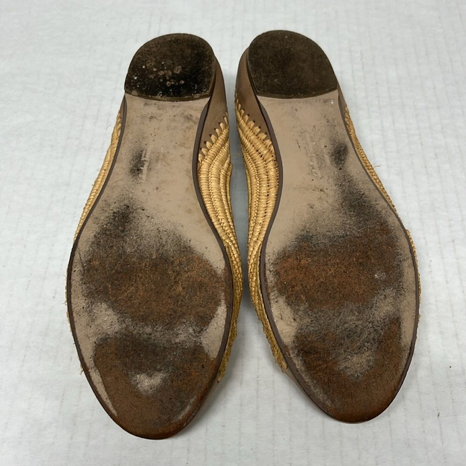 Ferragamo raffia cap toe ballet flats 6.5 coastal resort Balletcore old money