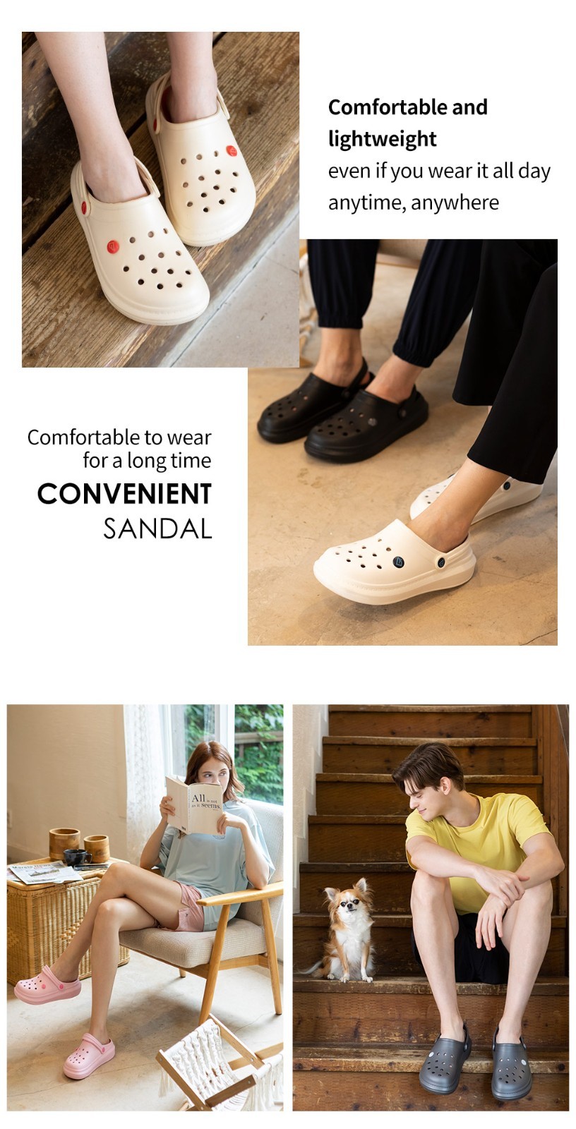 Ballop Convenient Sandals – Lightweight Non-Slip Slip On Shoes for Men & Women