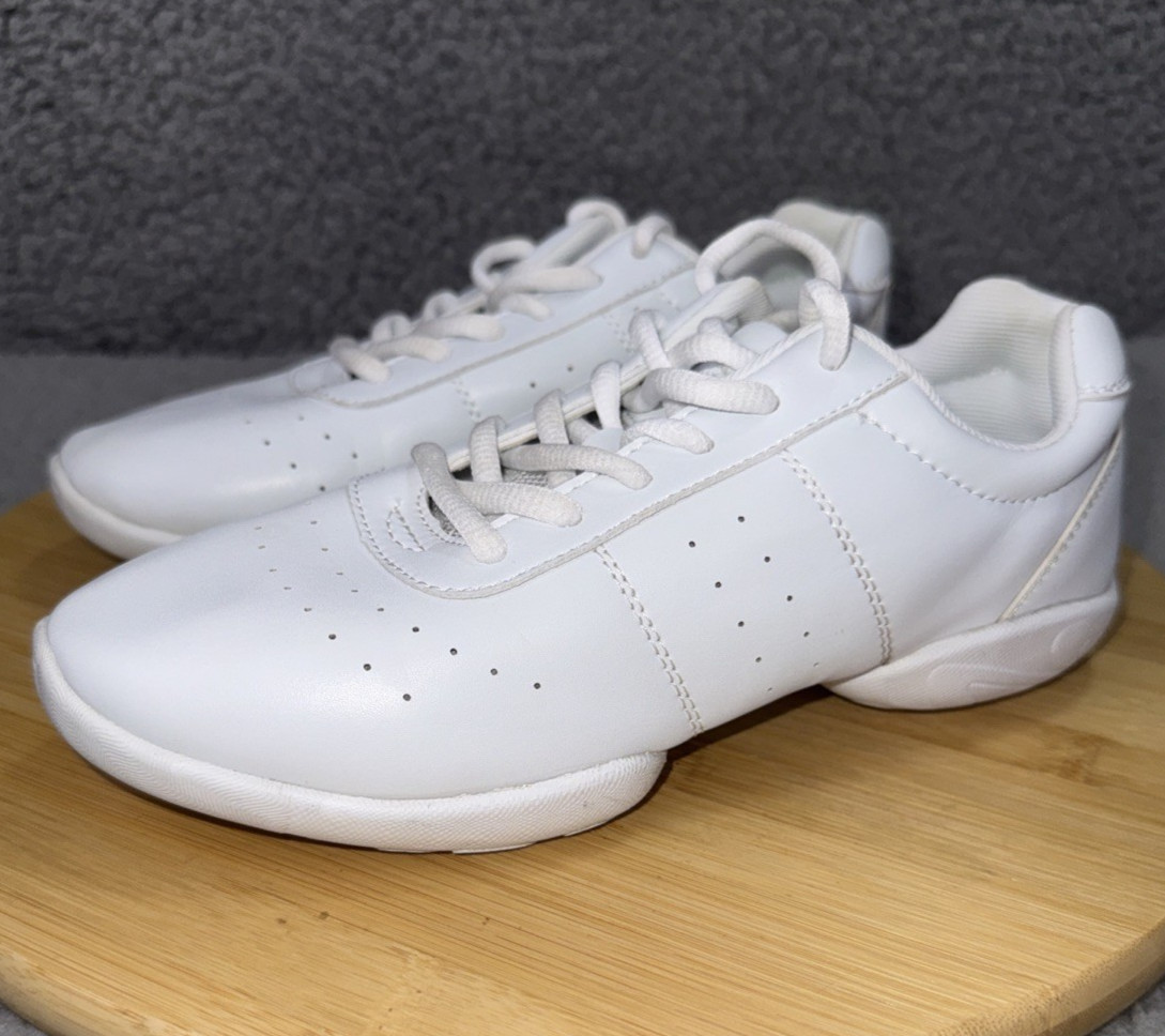 Smapavic Cheer Shoes Womens 6.5 White Lightweight Athletic Dance Training Sneake
