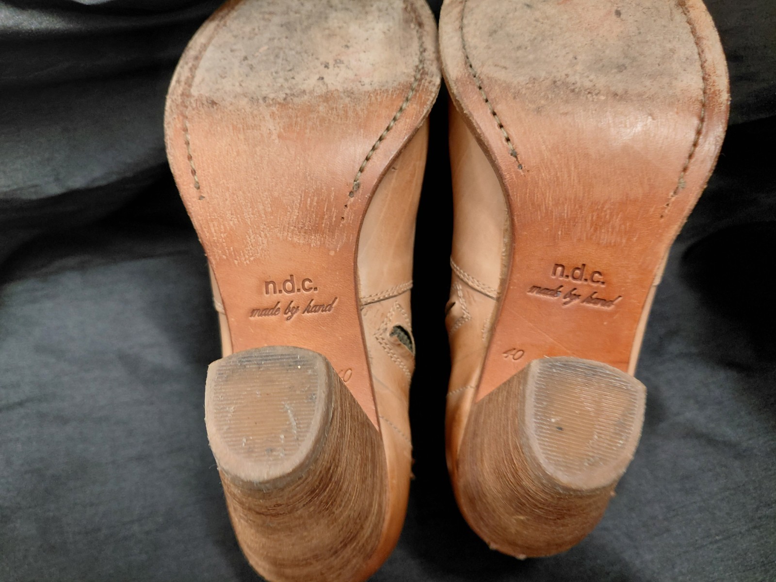 N.D.C. Made By Hand Women Ankle Boots Light Brown Leather Made In Spain Size 40