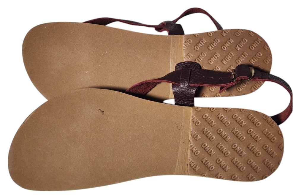 KINO ‘Spider’ Leather Sandals Handmade in Key West Size 7 Reddish Brown