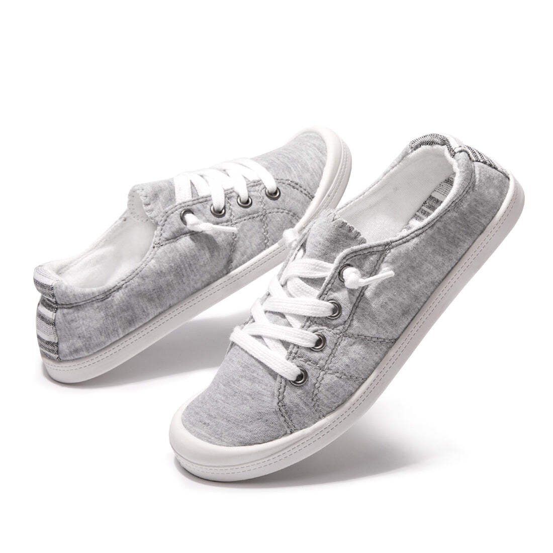 Women Canvas Slip On Sneakers Lightweight Non Slip Casual Walking Flat Shoes