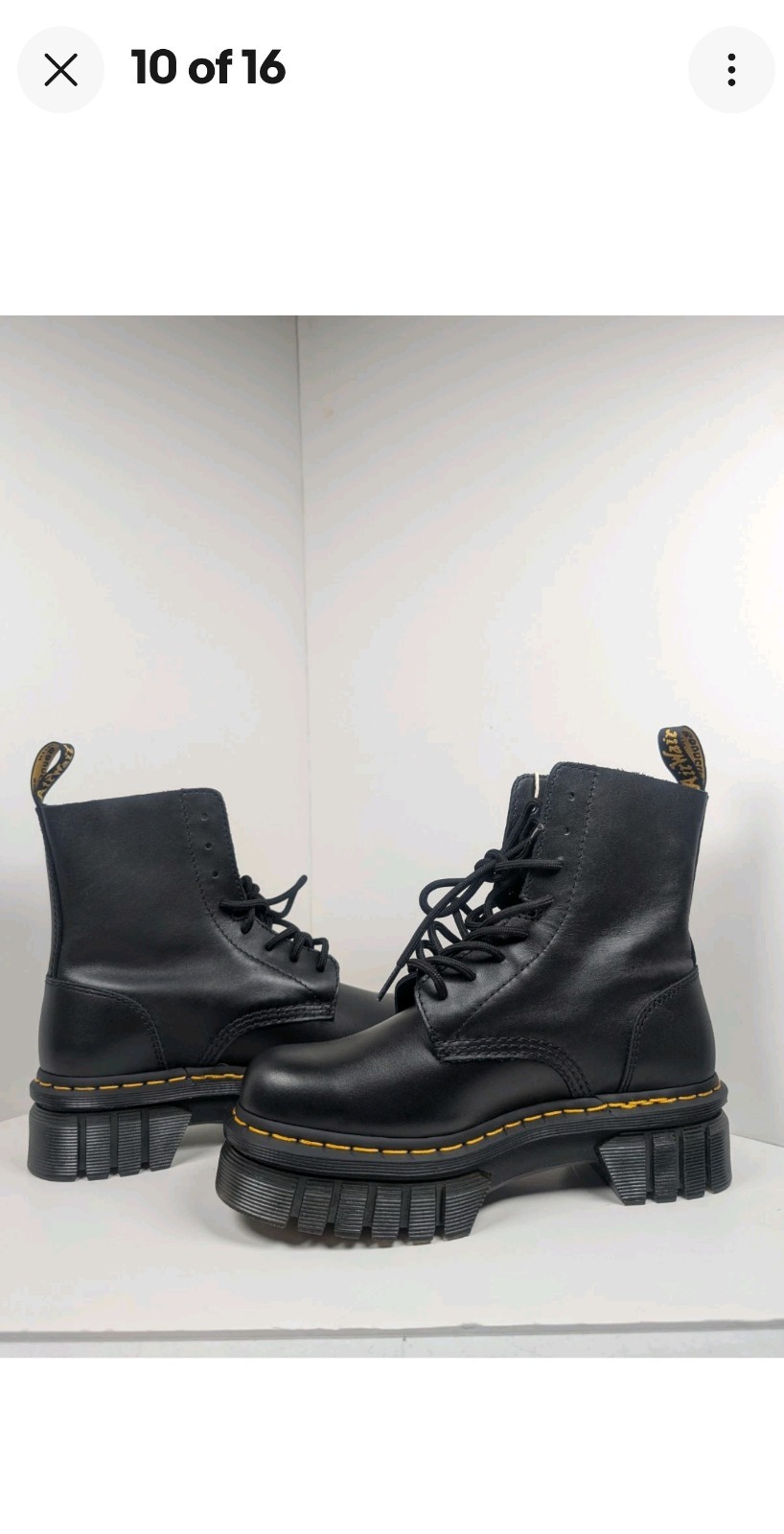 Dr. Martens Audrick Womens Size 8 Lace Up, «8 Eye» Boots Black Platform New!!