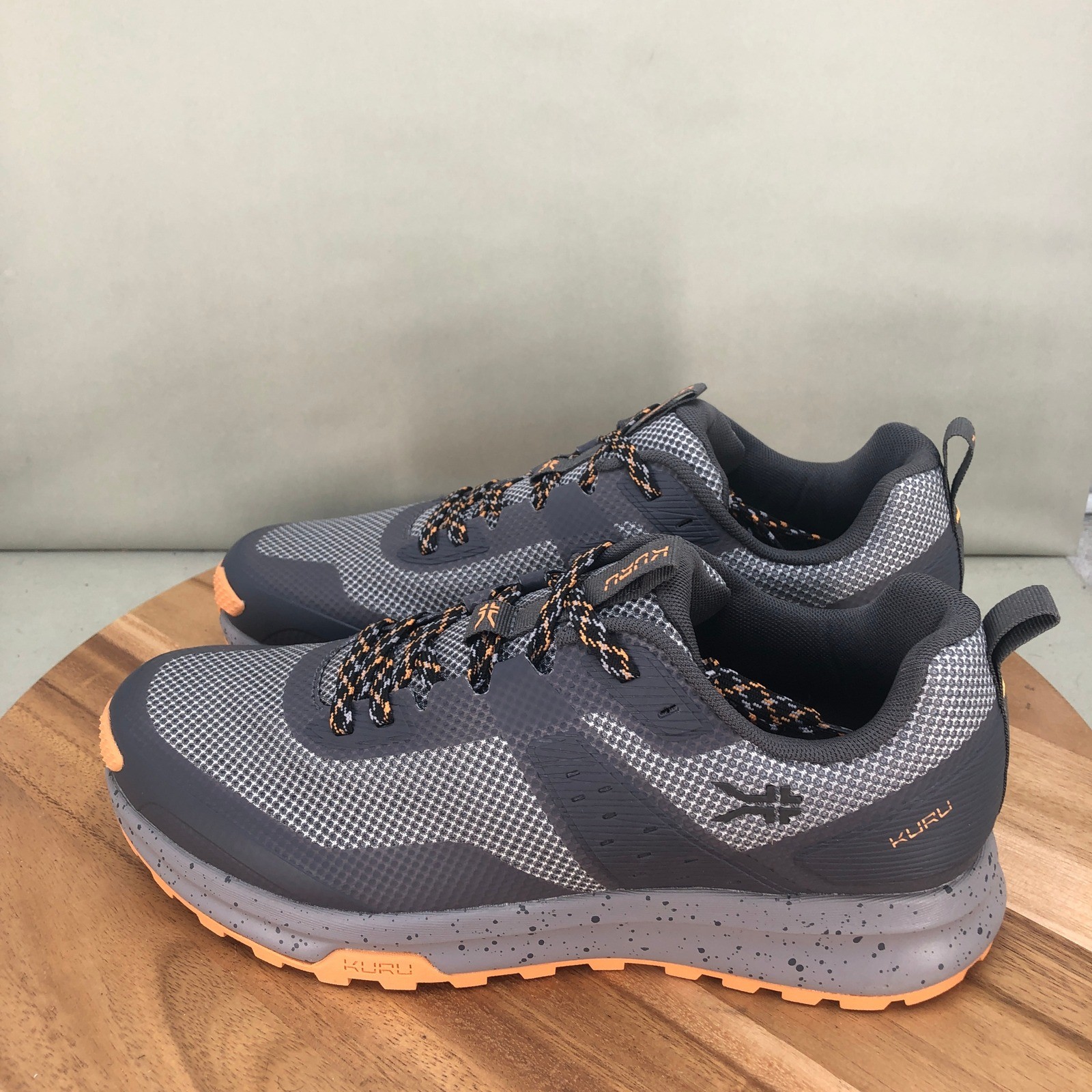 Kuru Atom Trail Womens 12 Medium Gray Orange Athletic Trail Running Shoes