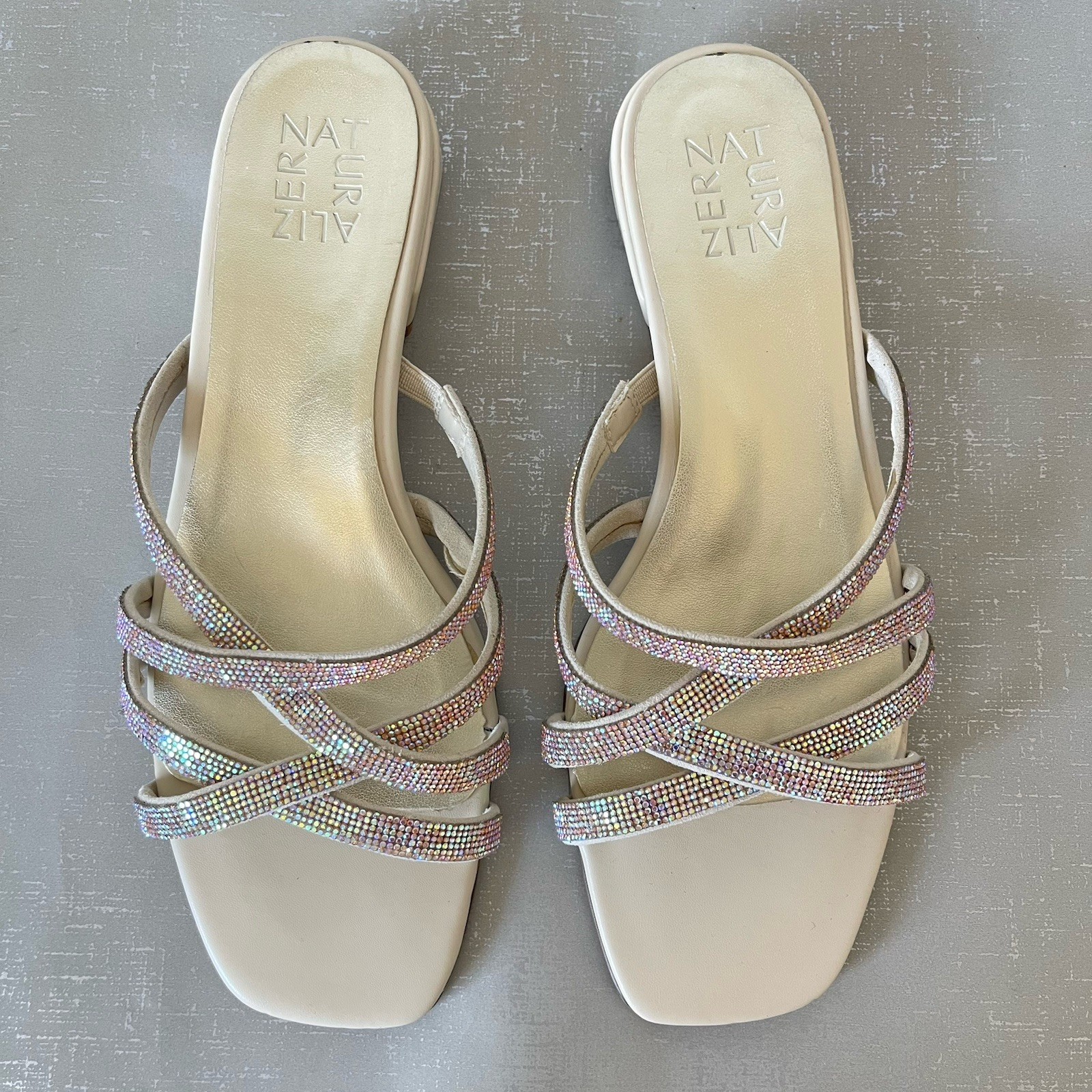 Naturalizer Rhynestones Strappy Sandal 8 M Sparkle Party Cocktail Prom Shoes
