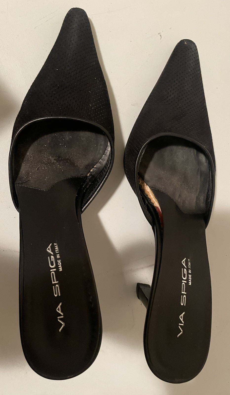 VIA SPIGA Black Suede Heels Womens Size 40 / 10