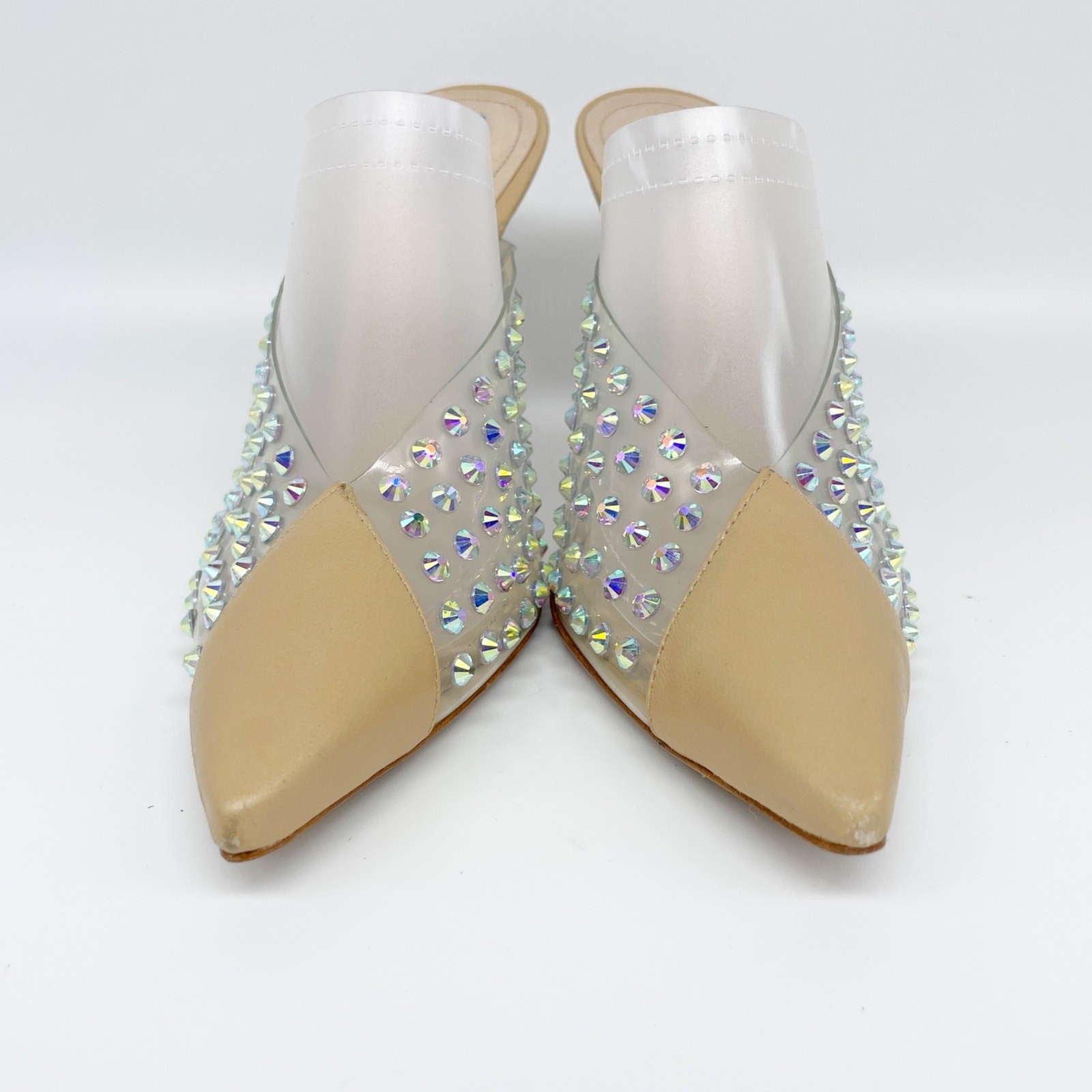 Schultz Women’s Vinyl Greece Iridescent Gems Pump Nude Size 7B