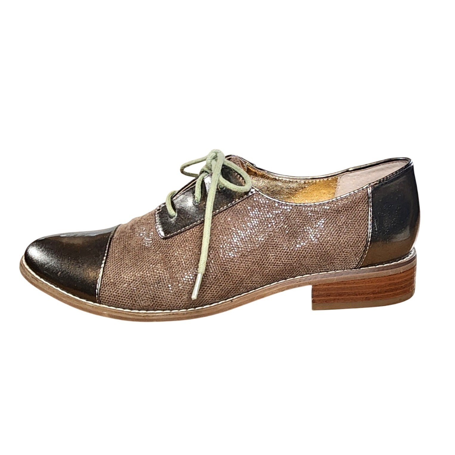 Seychelles By Your Side Women’s 8.5 Oxfords Lace Up Metallic Cap Toe Shoes