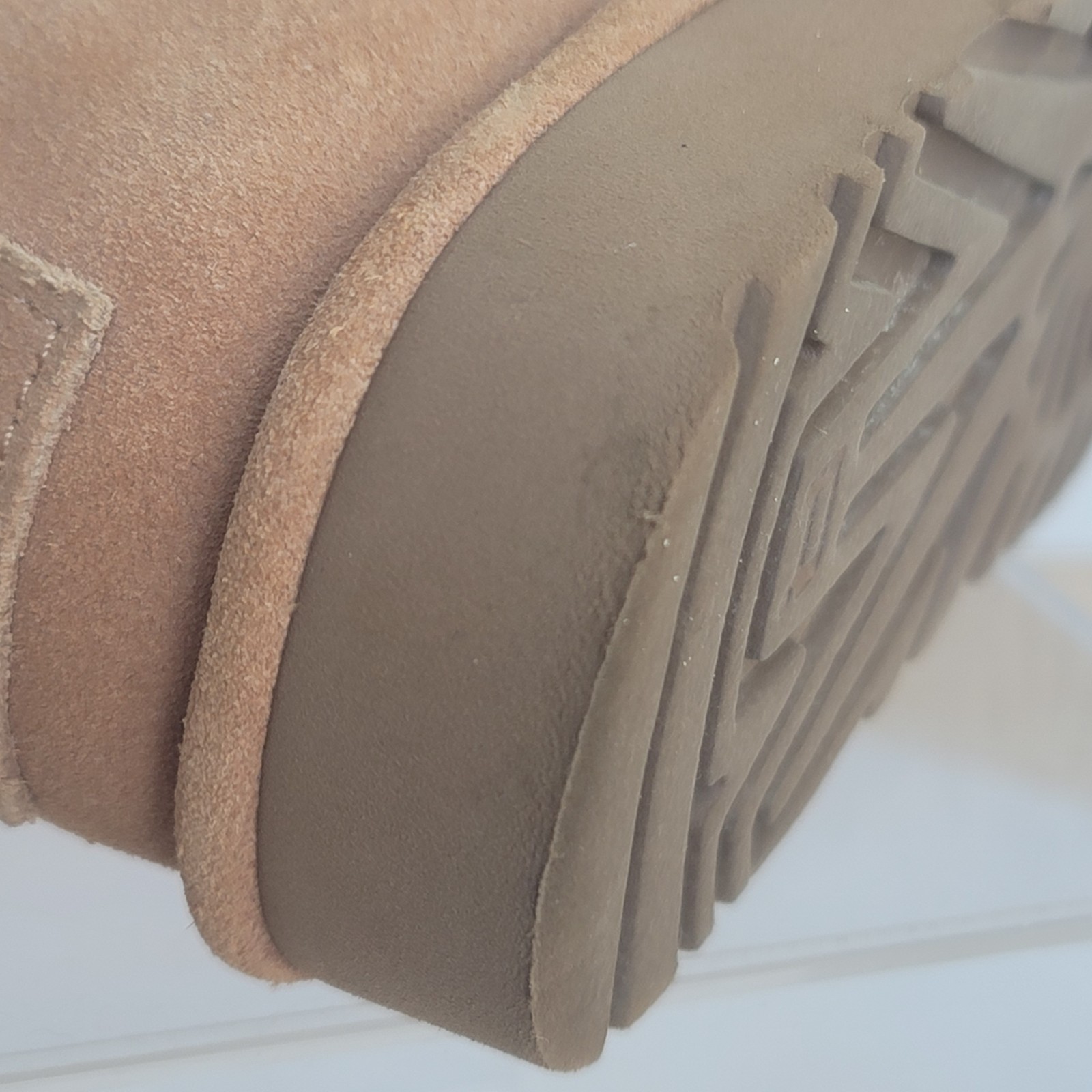 UGG Classic Unlined Mini Perforated Tawny Suede Leather Booties Booties Sz 5