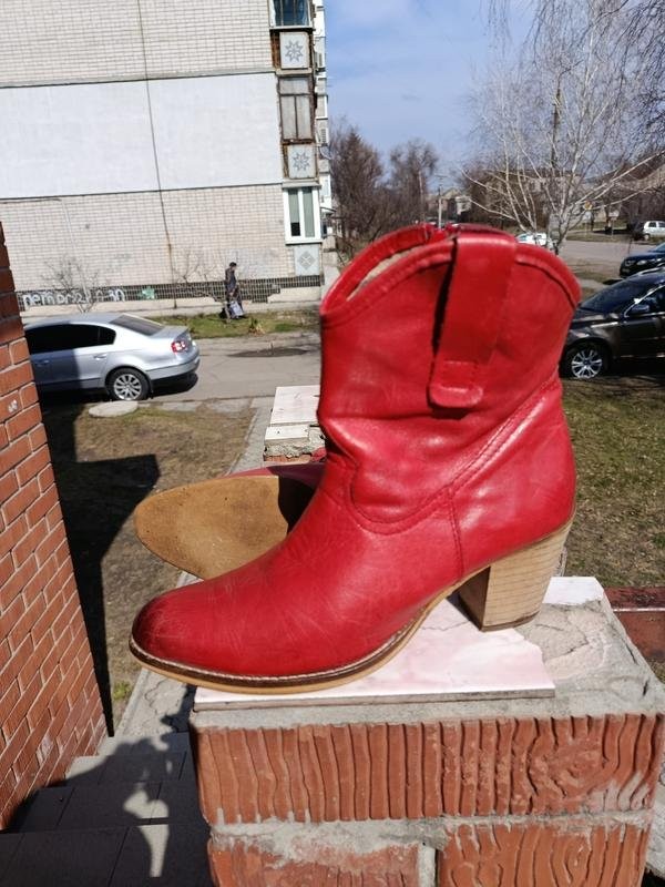 women boots red leather 40