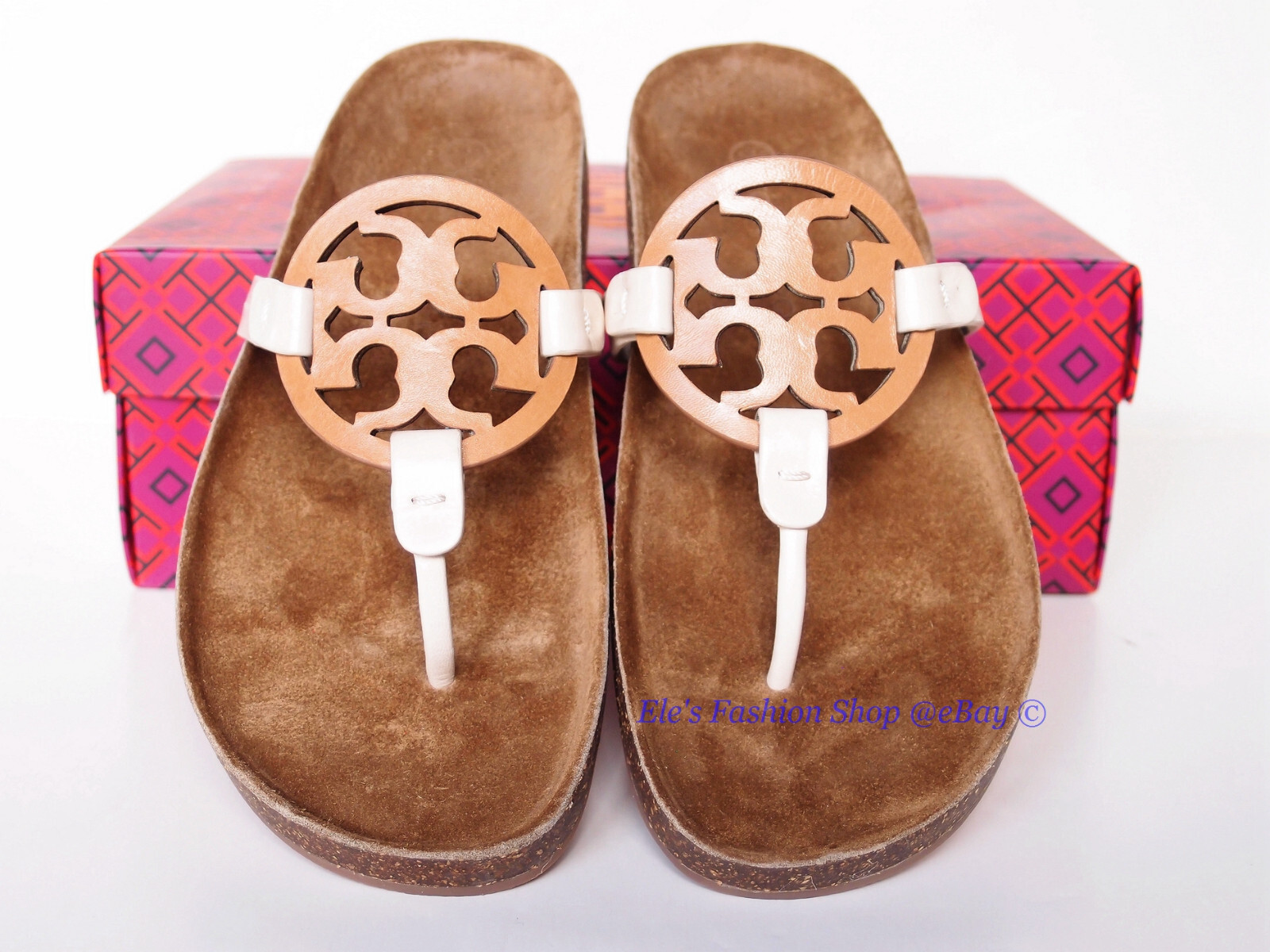 NIB Tory Burch Miller Cloud Sandal Cream Caramel US 6 6.5 7 7.5 8 8.5 9 9.5 10