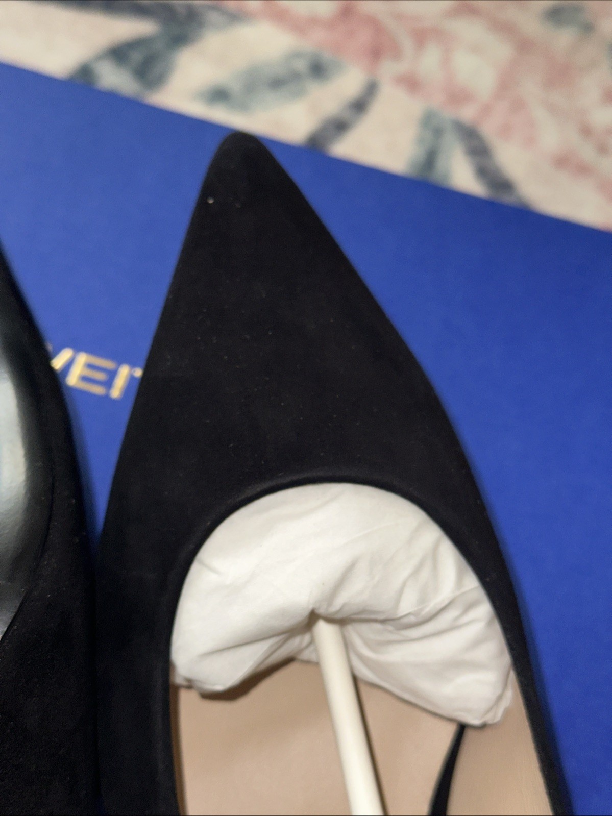 Stuart Weitzman Stuart Power 50 BLACK SIZE 7.5 B SUE-Suede