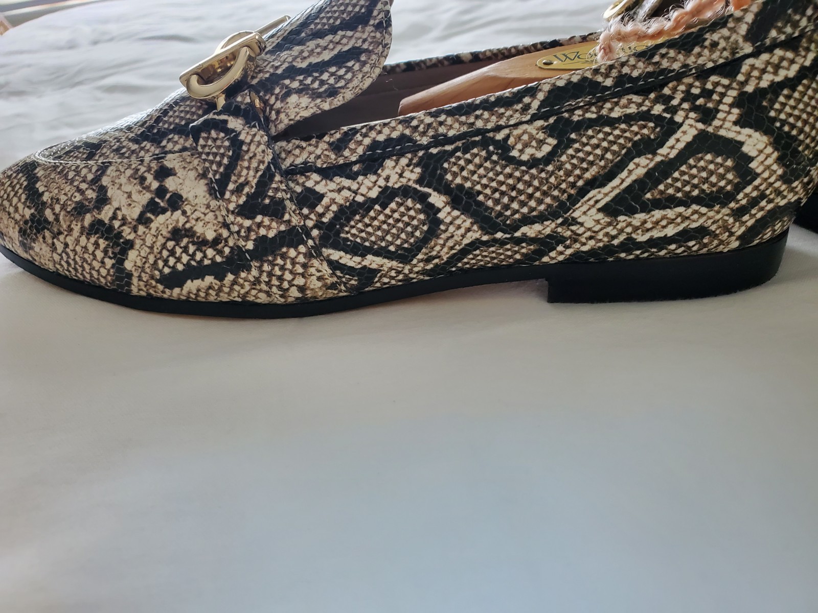Cole Haan Grand Series Loafers Women 8.5B Multi Snake Print Embossed Leather EUC