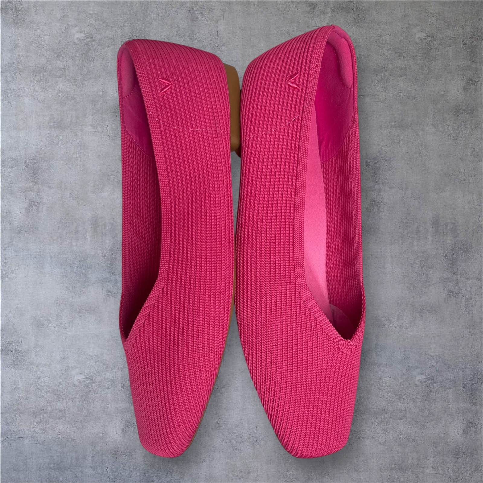 Vivaia Pink Square Toe V Cut Margot 2.0 Knit Ballet Flats Womens 43 Us 11.5-12