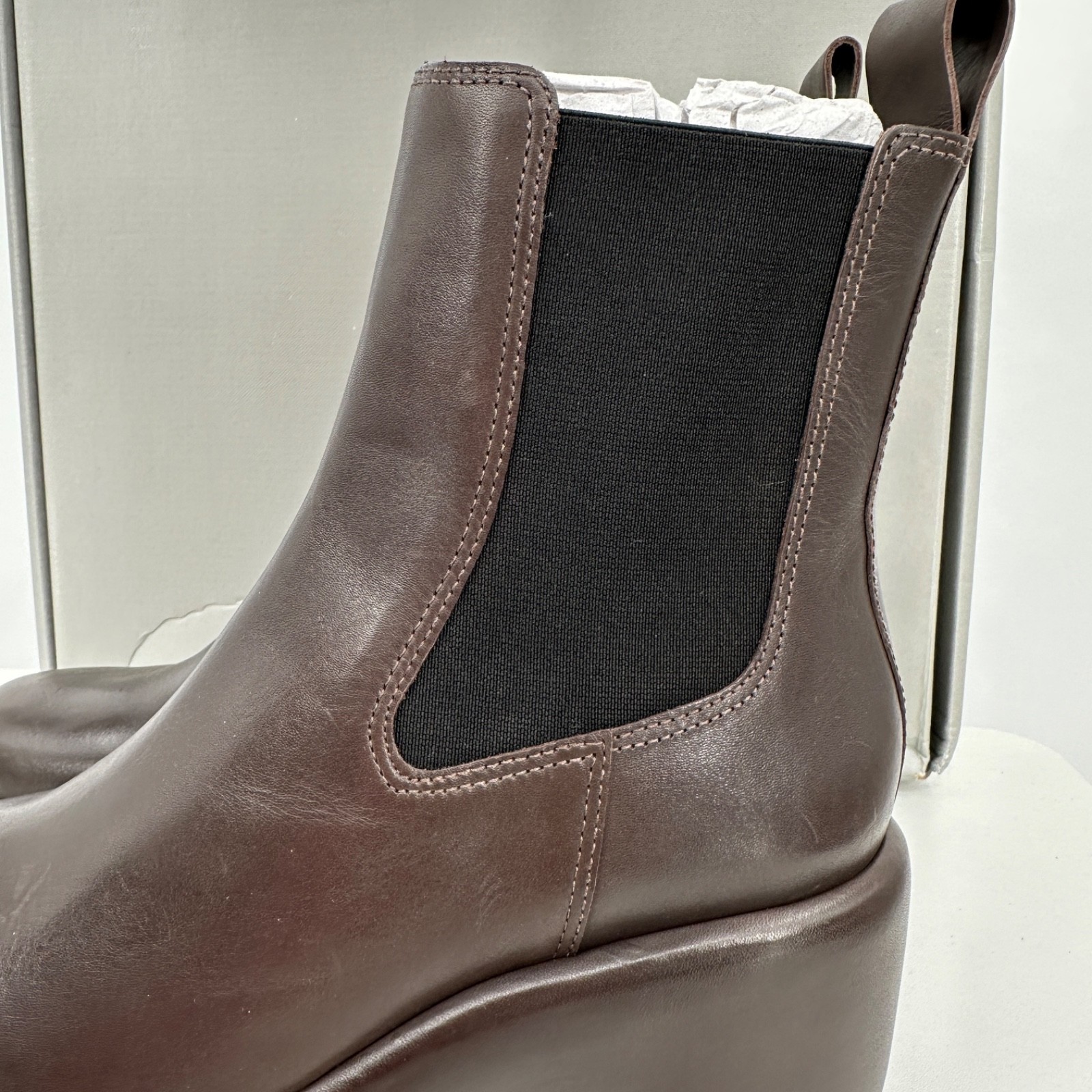 Everlane The Puffa Boot in Dark Brown size 9 Chelsea Ankle 3.25″ Chunky Platform