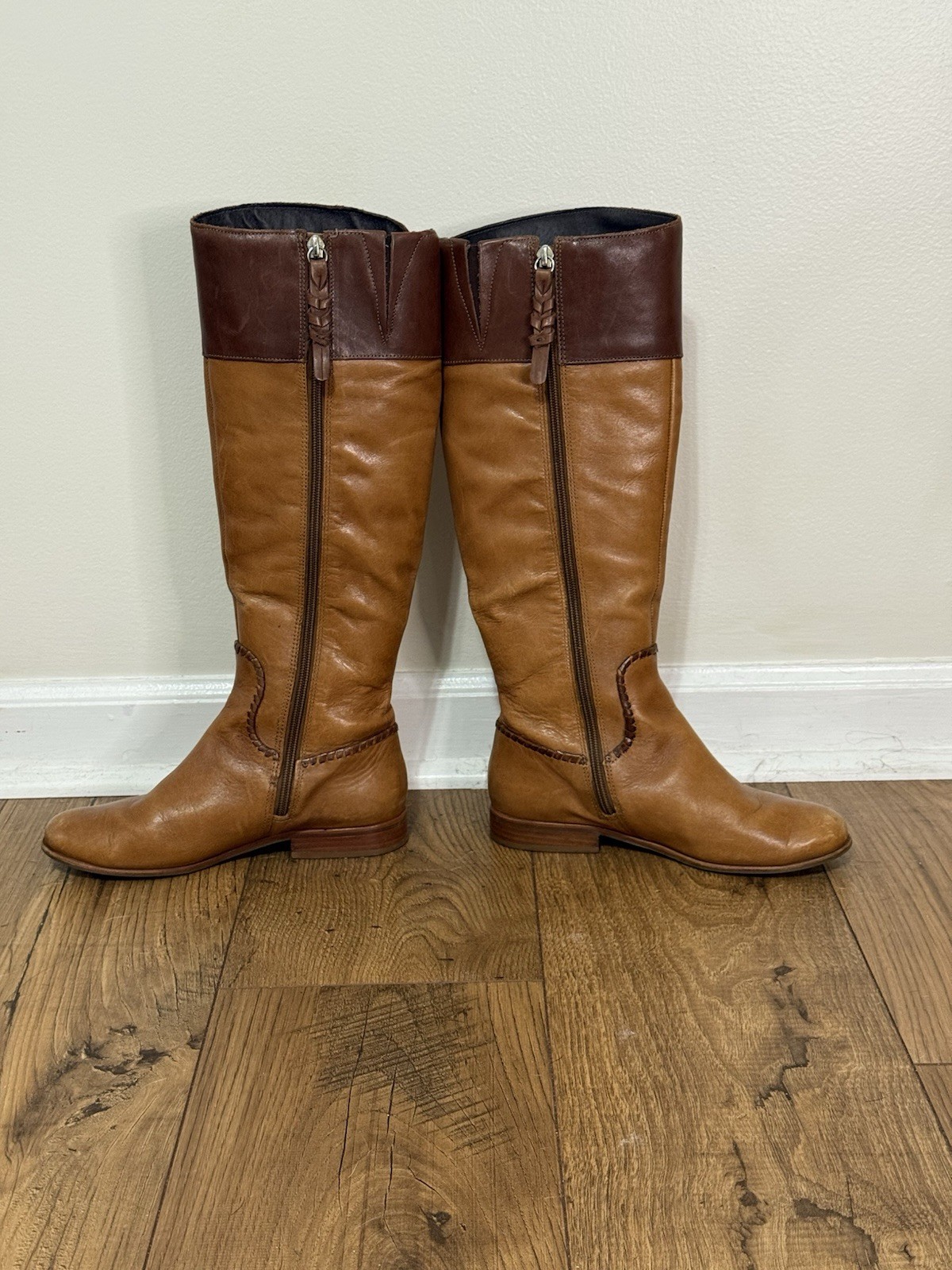 Jack Rogers Women’s Riding Boots 6M Genuine Leather Tan Knee-High Equestrian