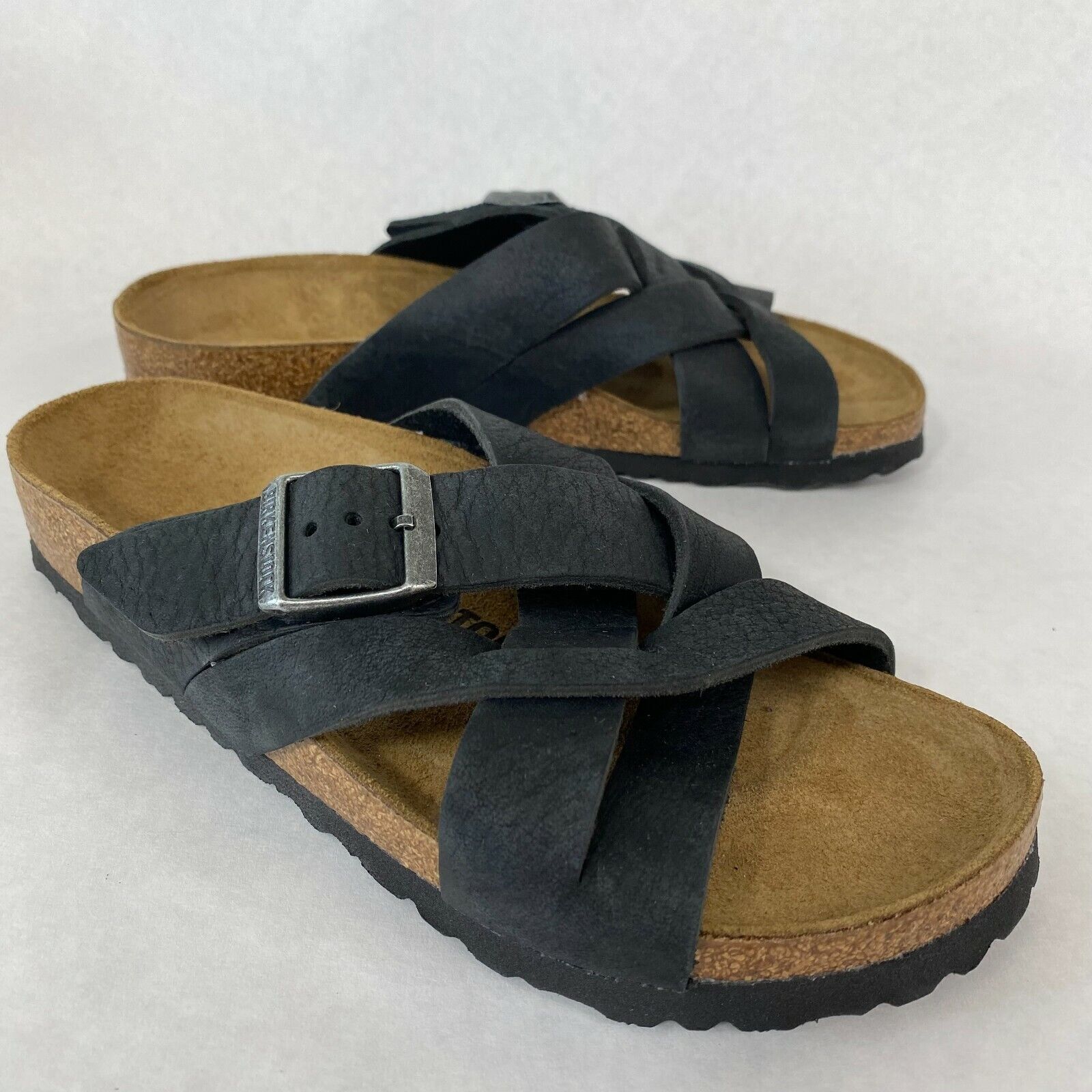 Birkenstock New with Box Lugano Camberra Old Black Oiled Leather Reg Select Size