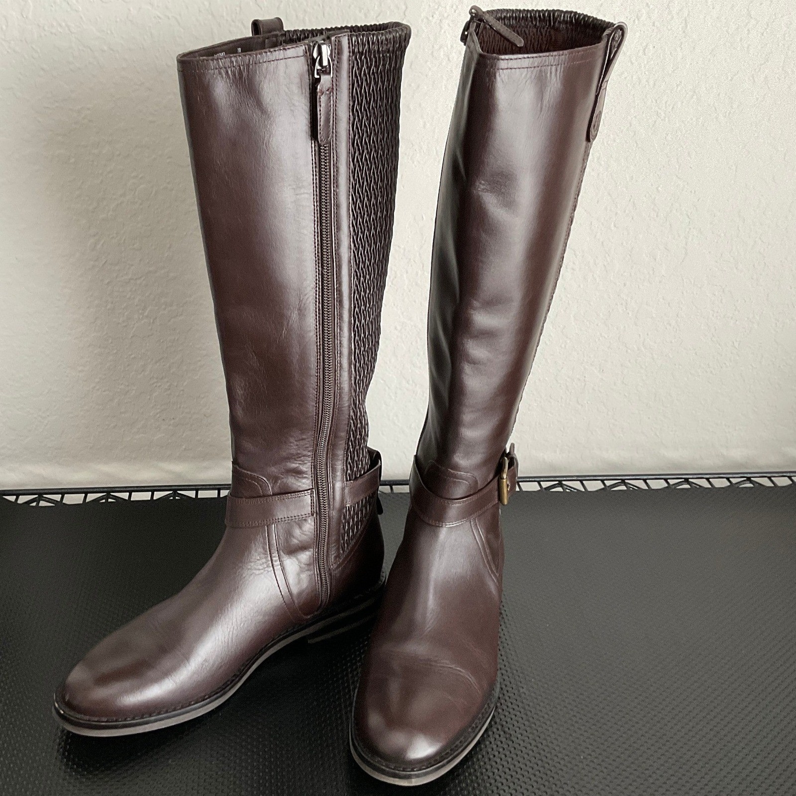 Cole Haan Womens Brown Leather Tall Riding Boots W27683 Size 7B