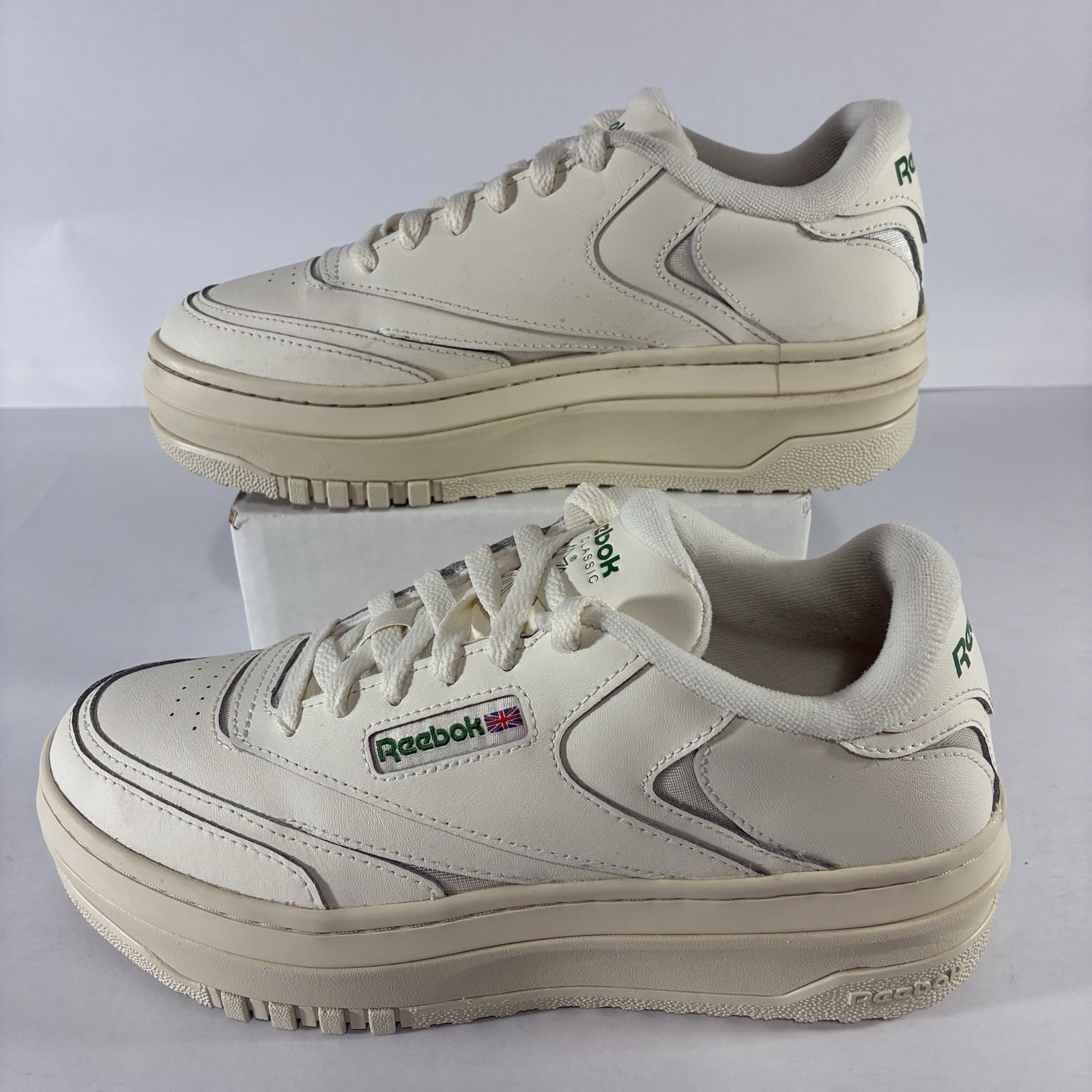 Reebok Classic Club C Extra Platform Casual Sneakers Women’s Size 8.5 Chalk
