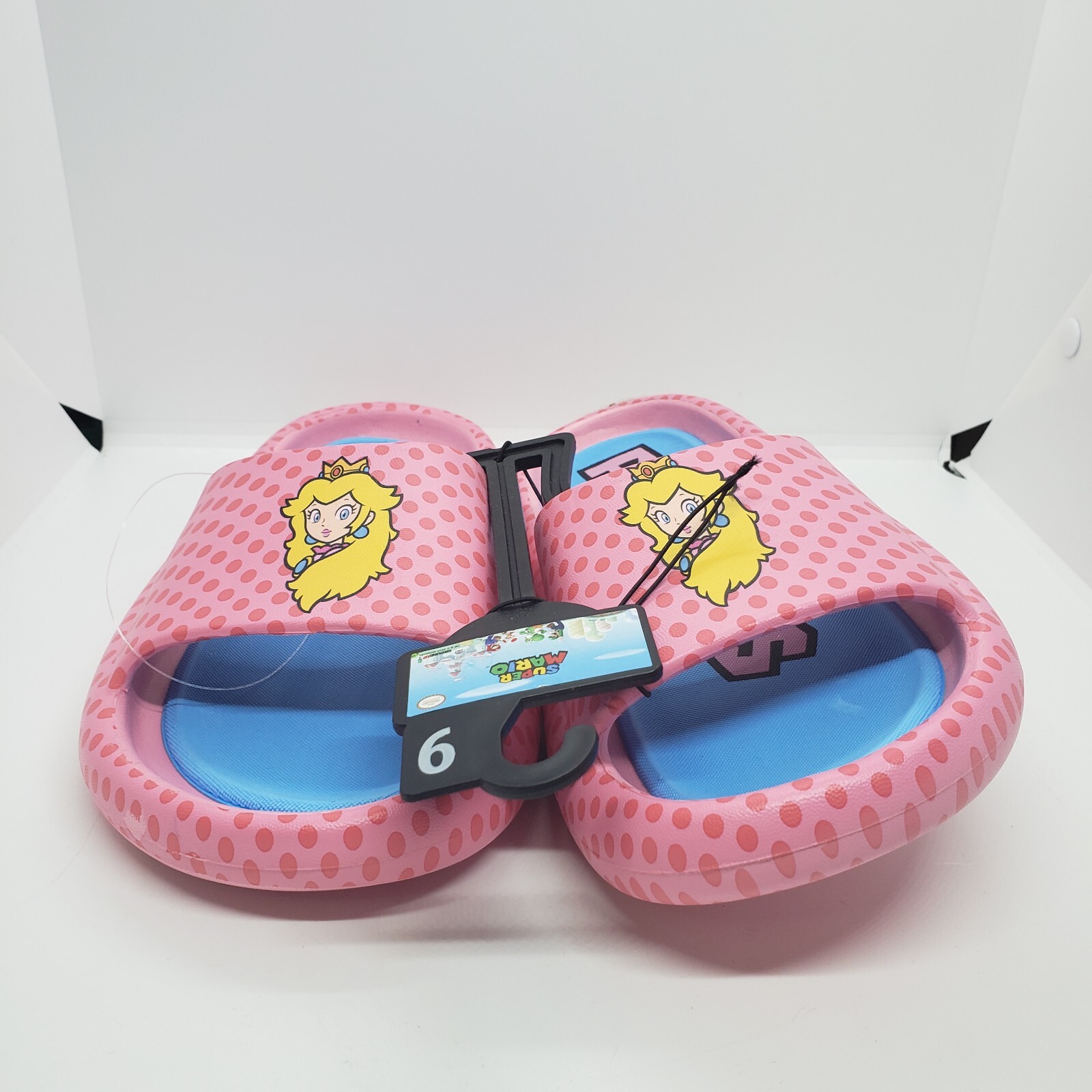 Princess Peach Puffy Slides Sandals Women’s Super Mario Bros Nintendo Pink