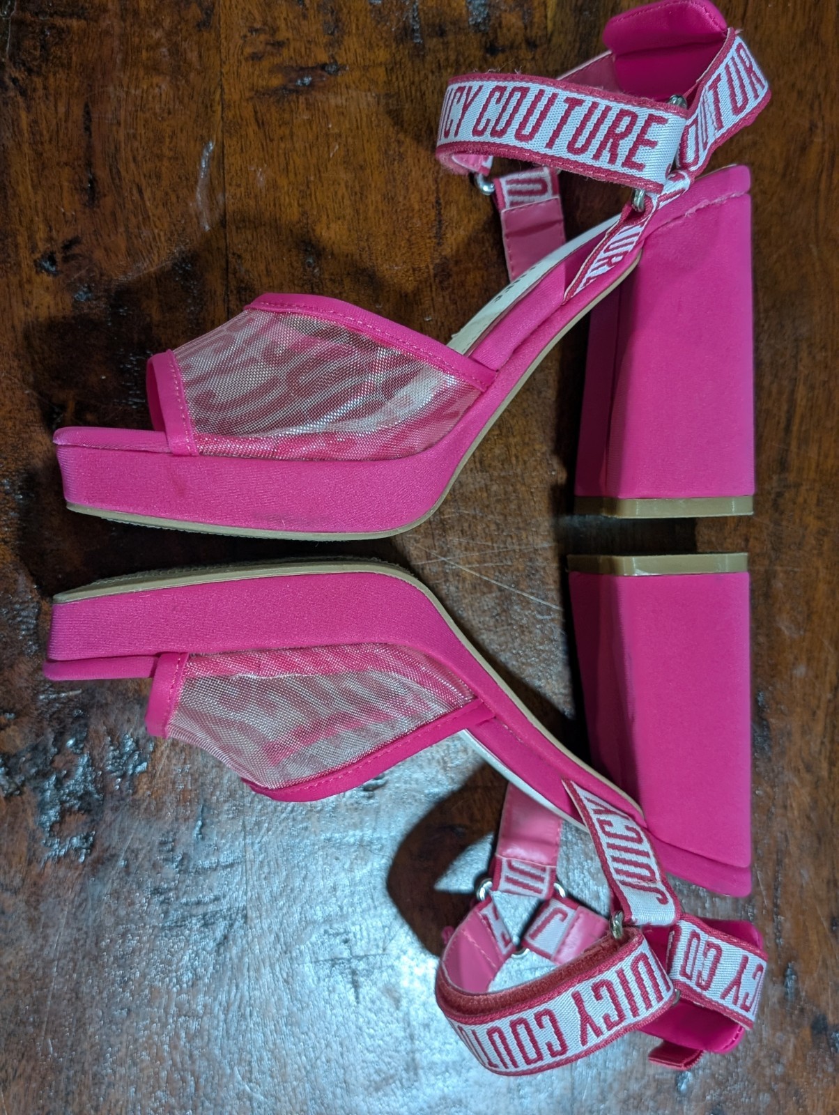 Juicy Couture Pink Platform Strapy Block Heels JC-Gramercy Size 7M