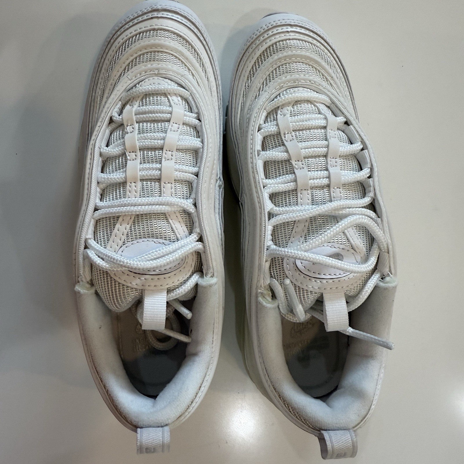 Size 5 Nike Air Max 97 White Pure Platinum Leather Women’s 921733-100 NEW