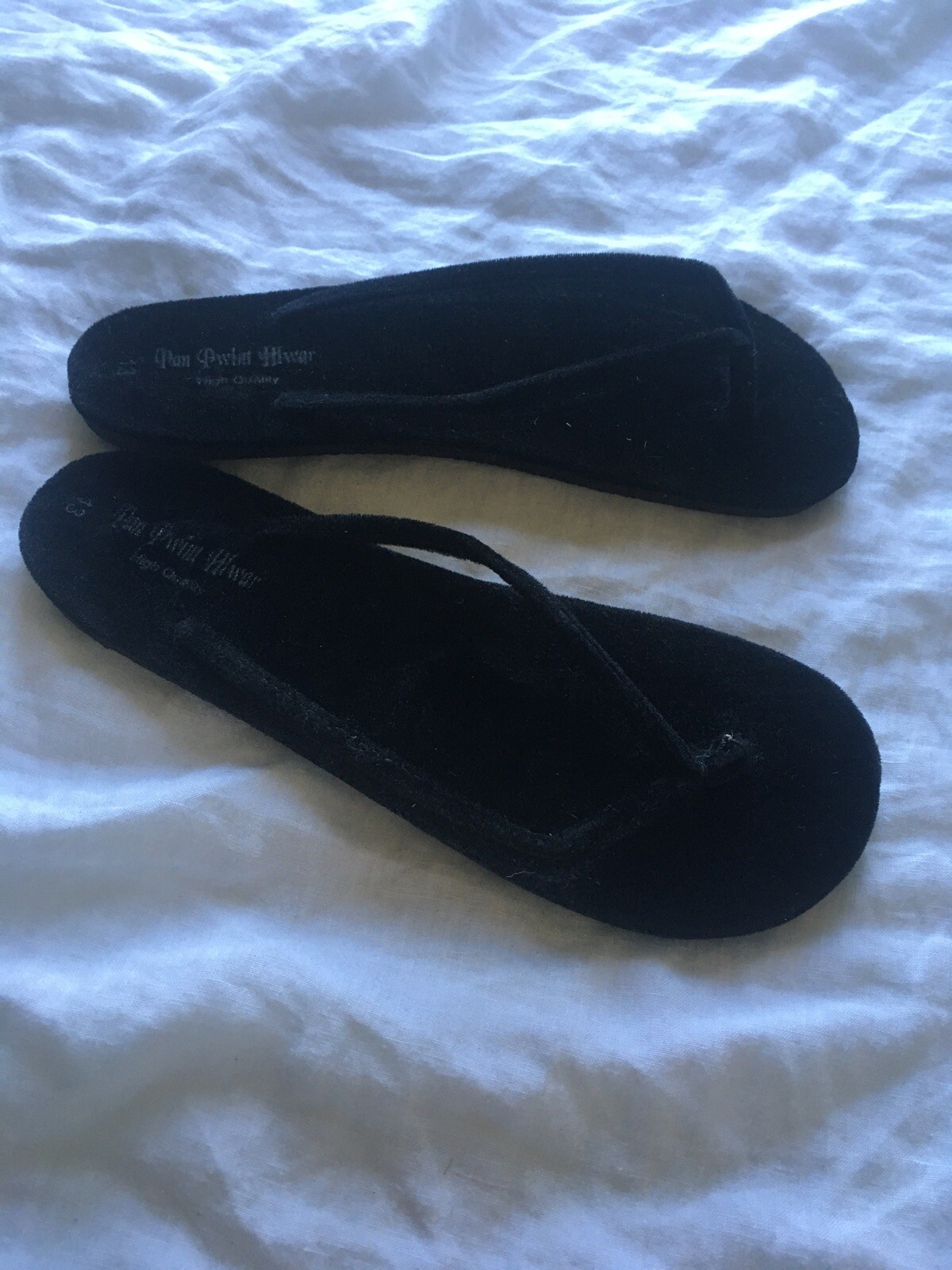 Black Velvet Flip Flops Burma Myanmar Ladies 9 Mens 7 Asian Thongs 8.5 9.5 7.5