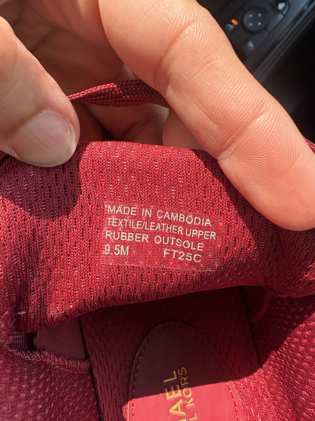 Michael Kors Red Lace Up Logo Low Top Sneakers Textile Leather Rubber Women