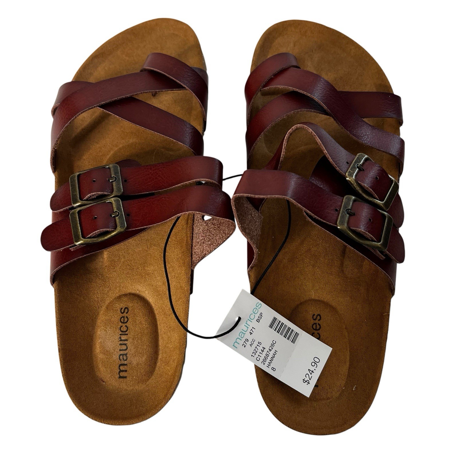 MAURICES Women’s Slip On Sandals Sz 8 Color Brown All Man-Made Materials