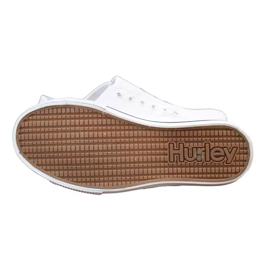 NEW Hurley Ladies Chloe Slip on No Laces Canvas Sneaker Shoes White, Size 6.5