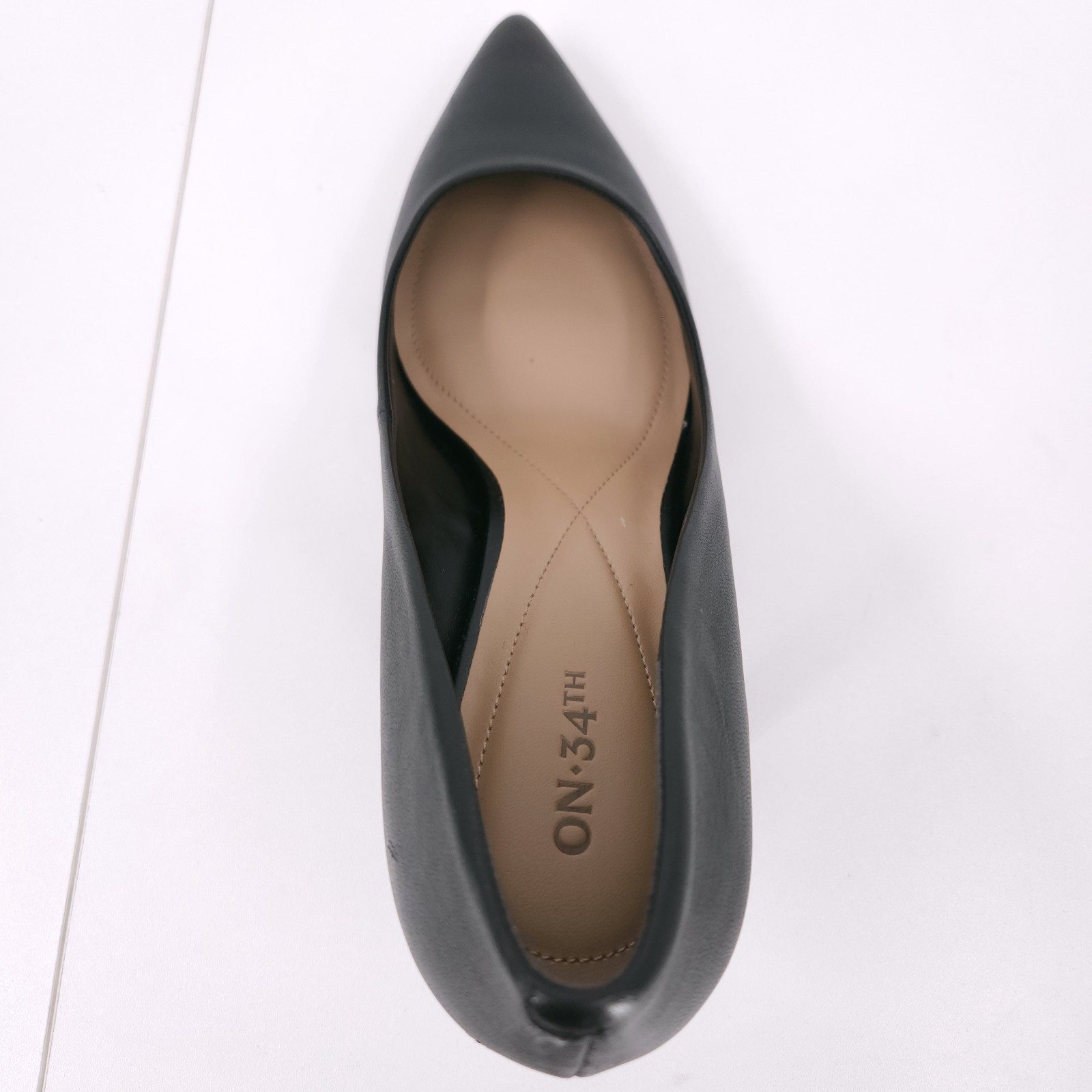 On 34th Jeules Black Stiletto Slip On Pointed Toe Pumps Womens Size 10.5 M