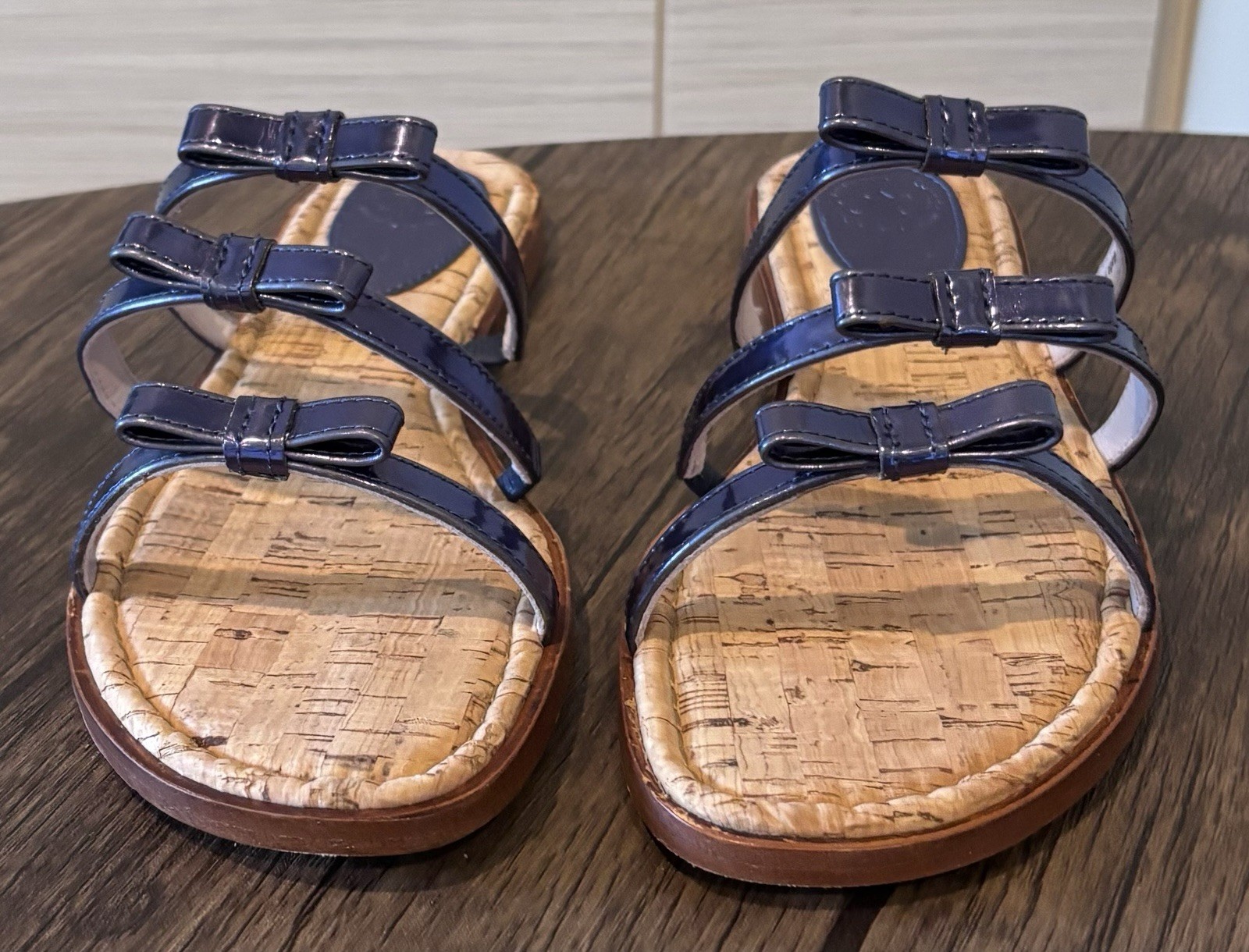 $158 NWOB Johnston & Murphy Multi Bow Cork Slide Leather Upper & Sole 8.5