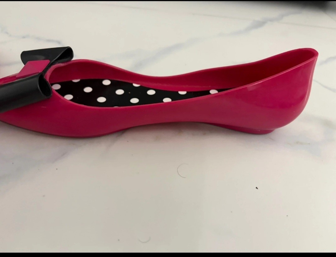 kate spade new york Women’s Pink/Black Bow Pointed Toe Ballet Flats 8